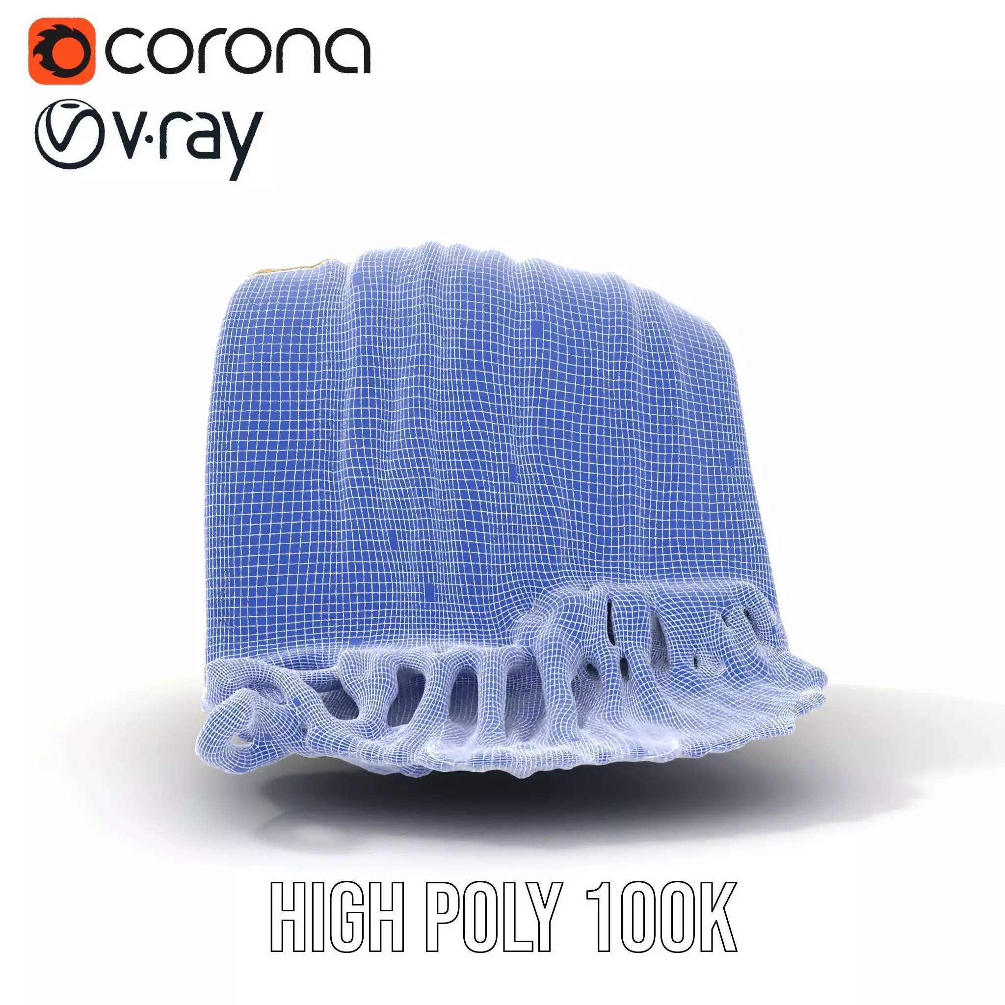 Cream Cozy Blanket model pack Low-poly 3D model_33