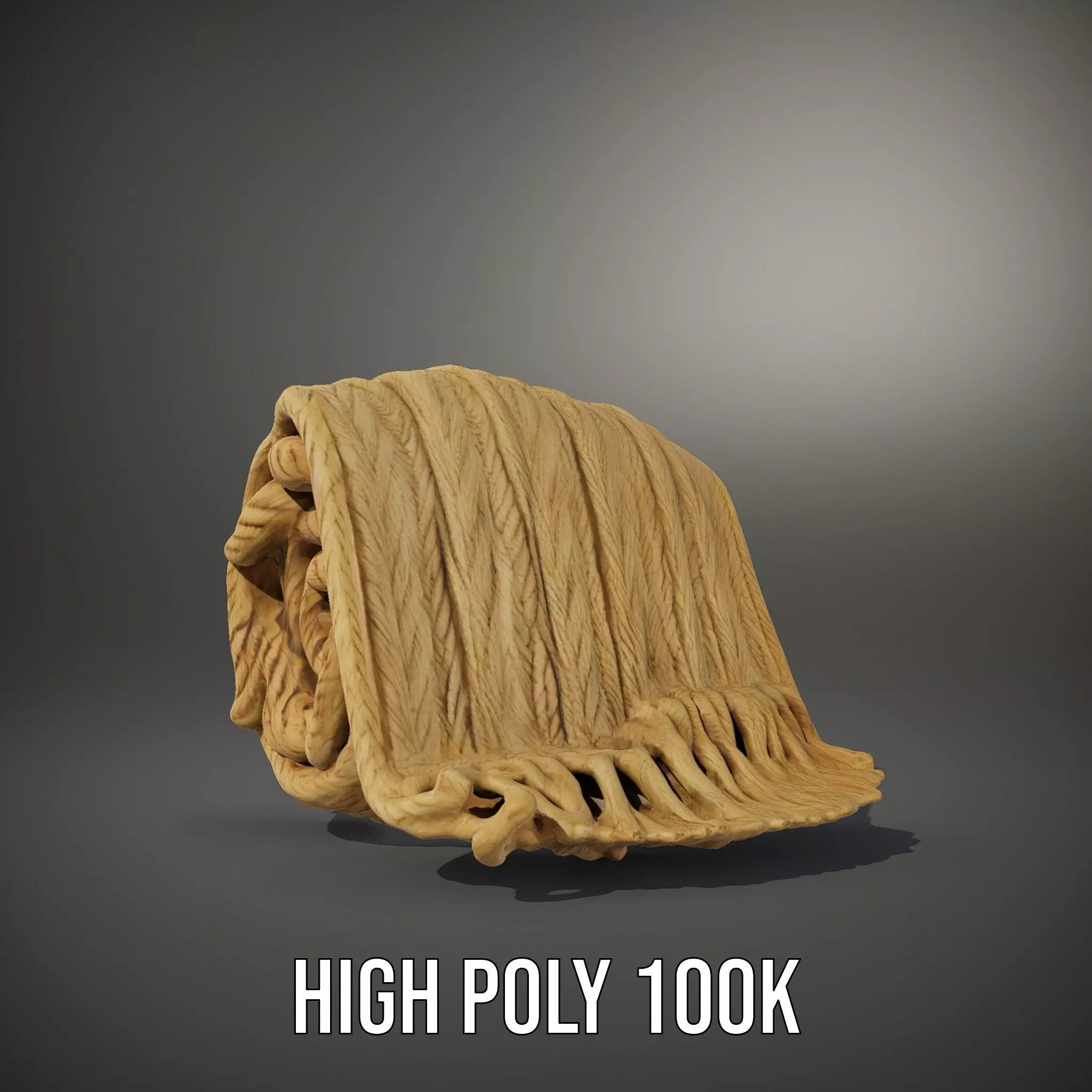 Cream Cozy Blanket model pack Low-poly 3D model_10