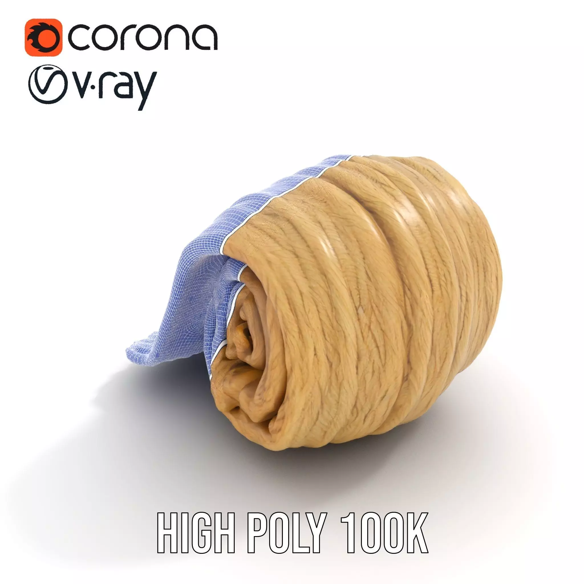 Cream Cozy Blanket model pack Low-poly 3D model_34