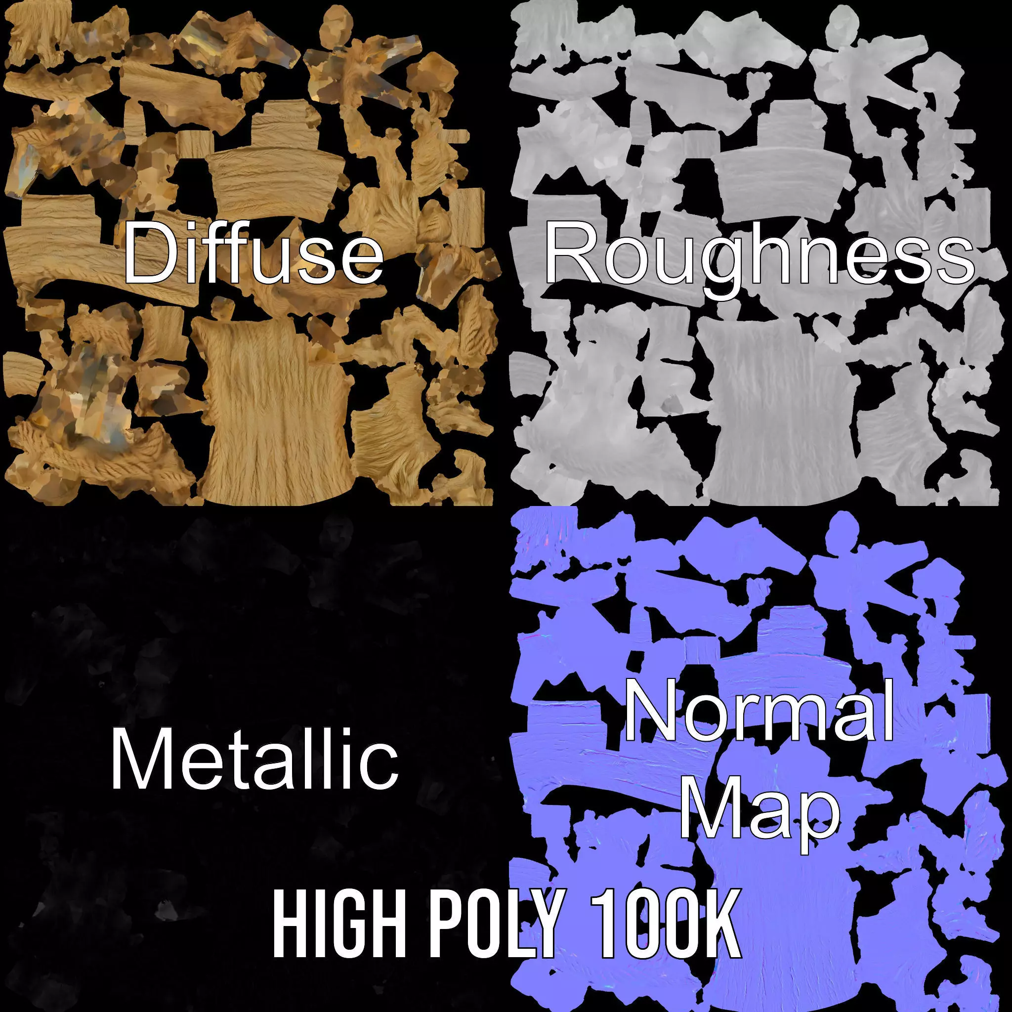 Cream Cozy Blanket model pack Low-poly 3D model_3