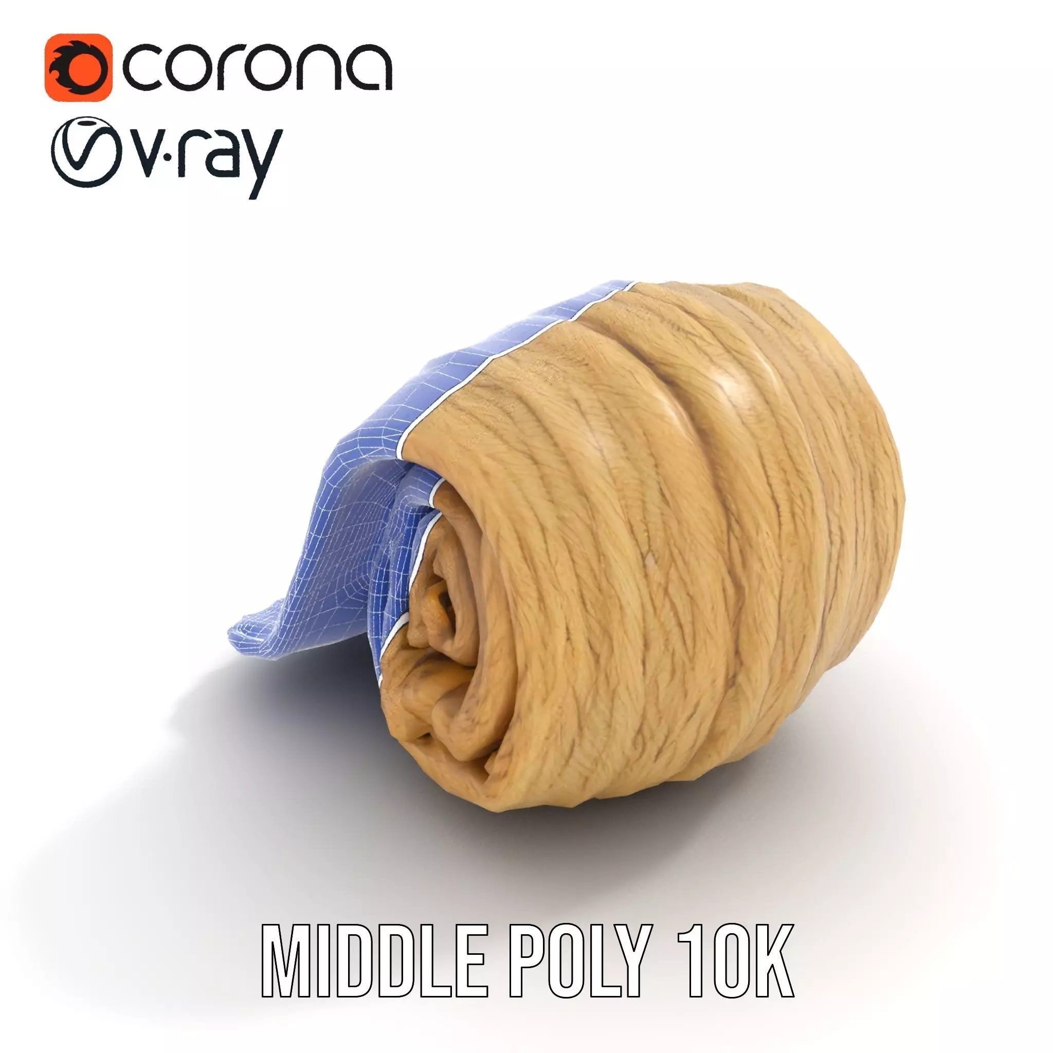 Cream Cozy Blanket model pack Low-poly 3D model_29