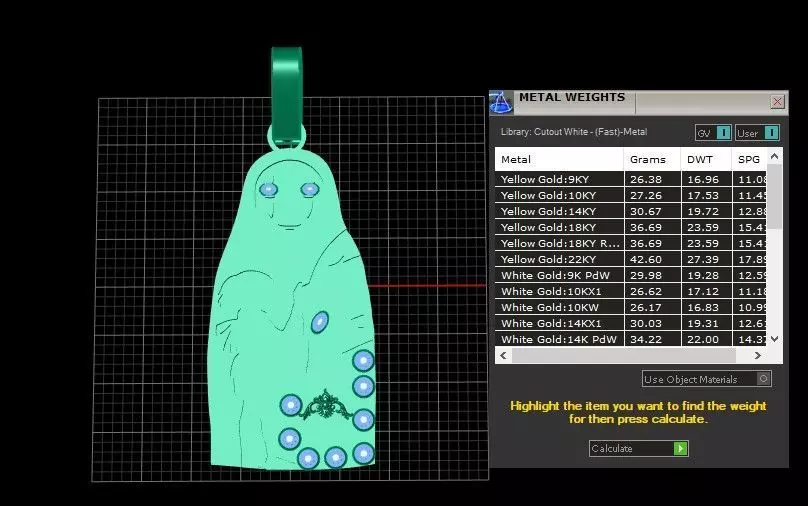 3D Gold Pendant 3D Printable Model 3D print model_6