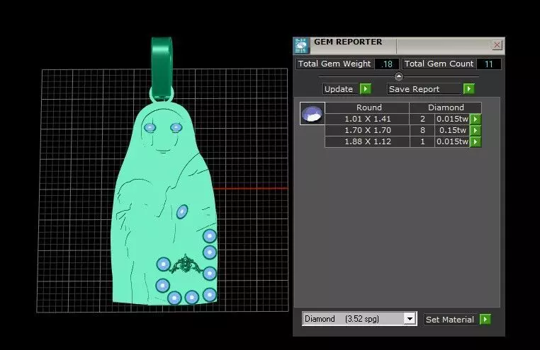 3D Gold Pendant 3D Printable Model 3D print model_5