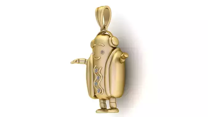  3D Gold Pendant 3D Printable Model