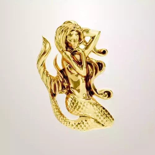 Mermaid Slide Pendant Charm 