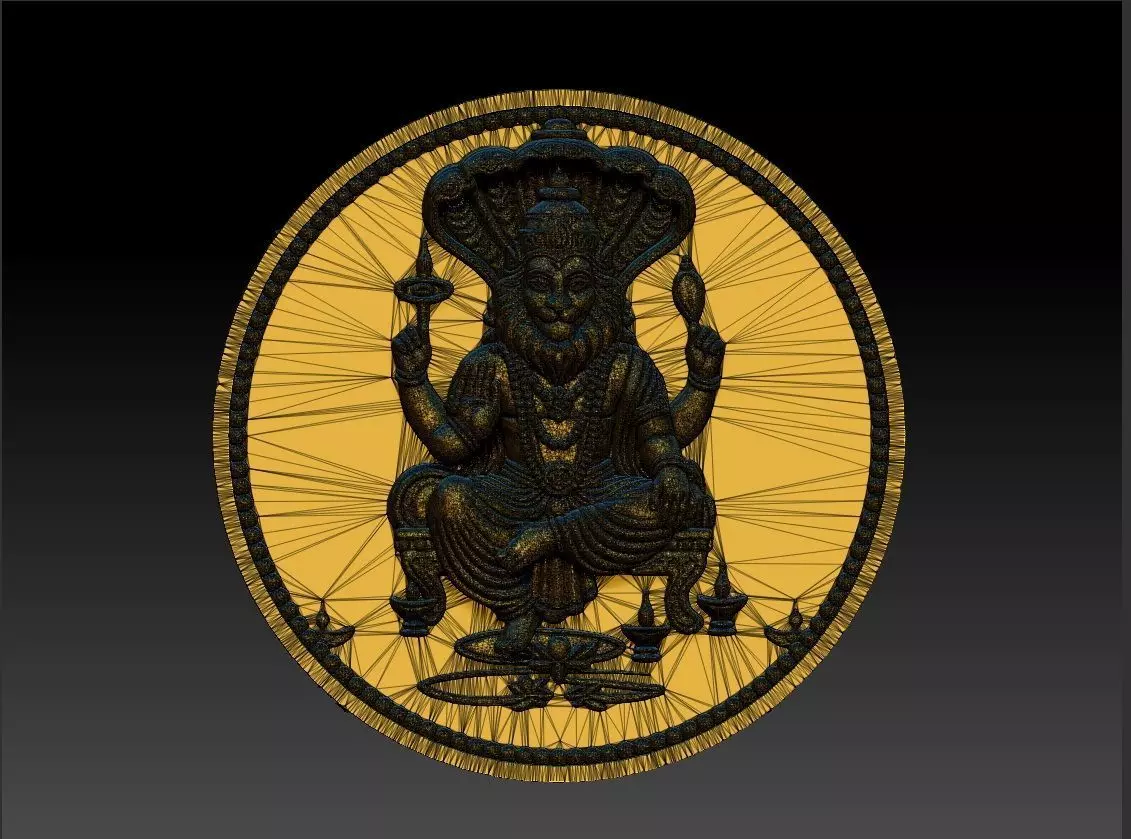 NARASHIMHA COIN 3D print model_6