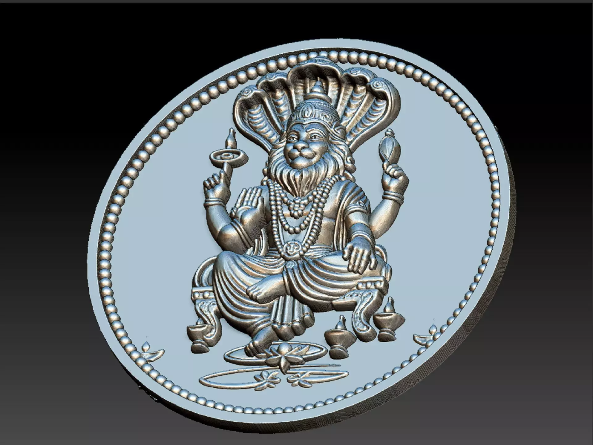 NARASHIMHA COIN 3D print model_2
