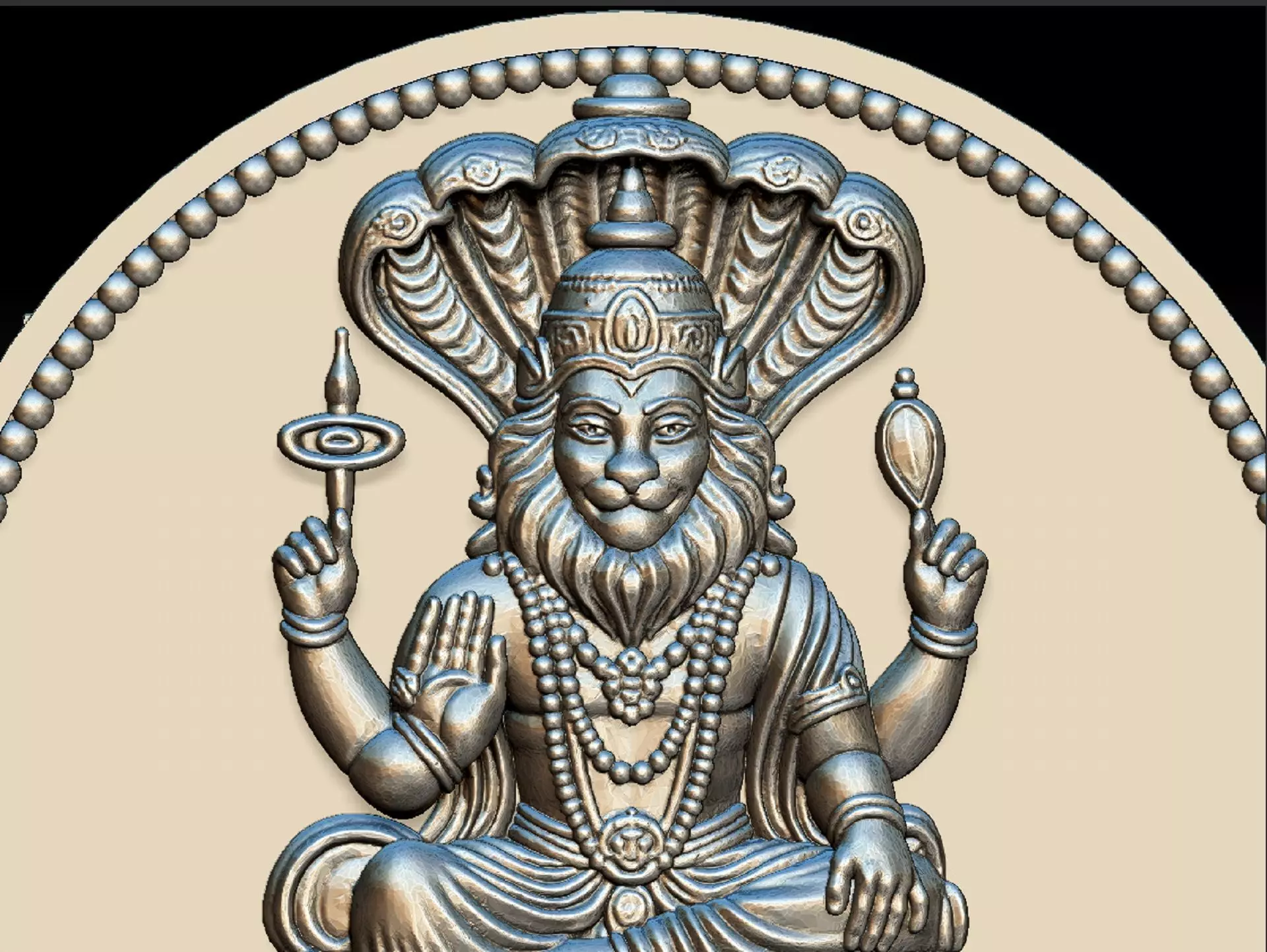 NARASHIMHA COIN 3D print model_1