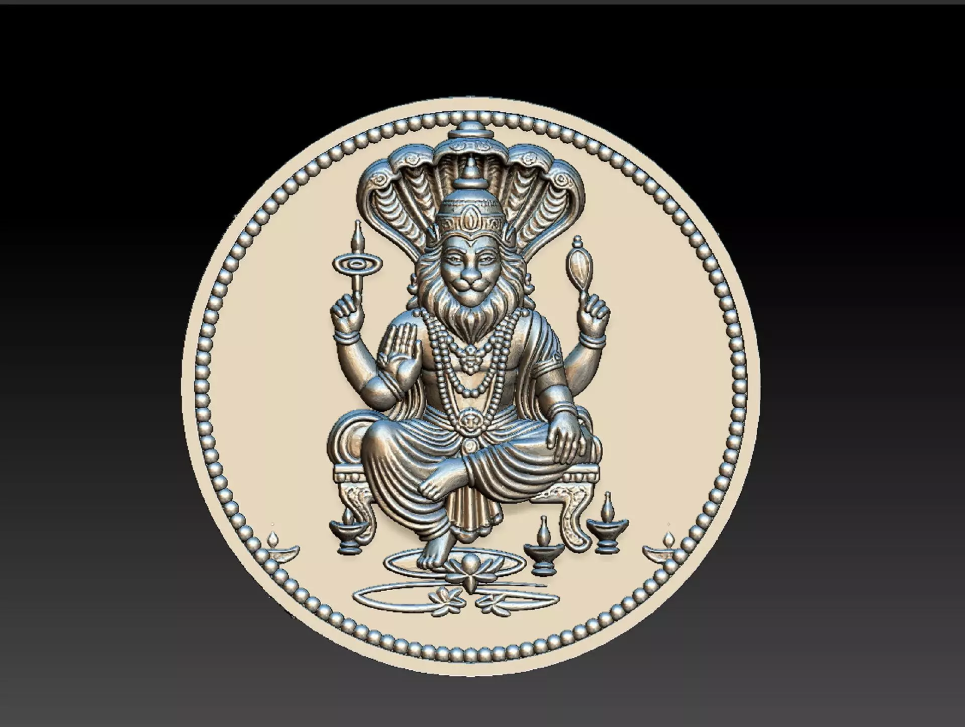 NARASHIMHA COIN 3D print model_0