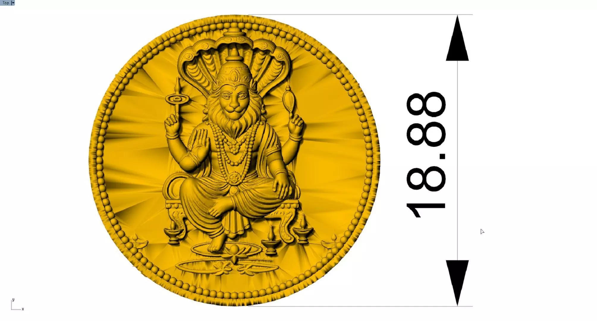 NARASHIMHA COIN 3D print model_3