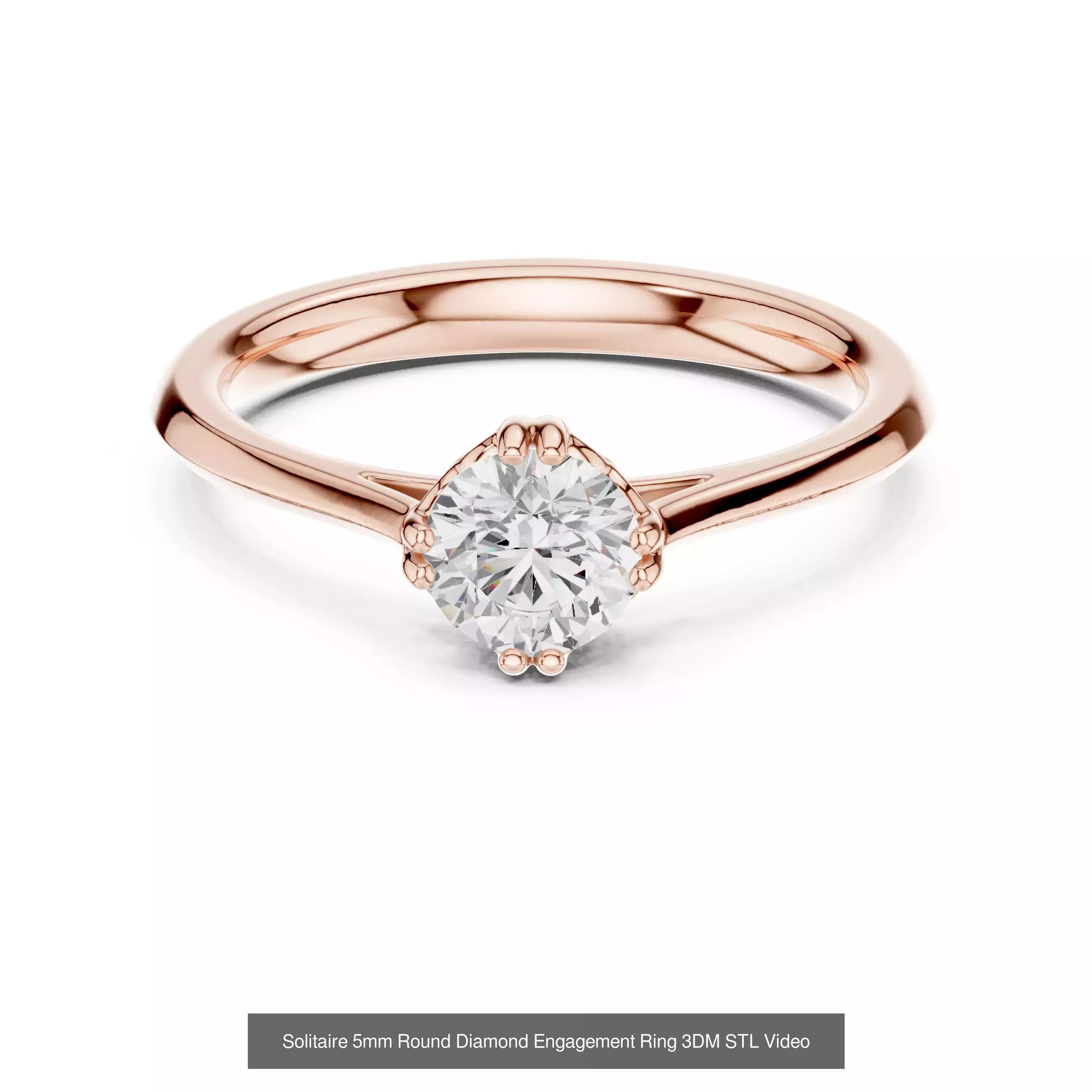 237 Solitaire Diamond Ring 3DM STL OBJ FBX 3 Color Render Video 3D Model Collection_116