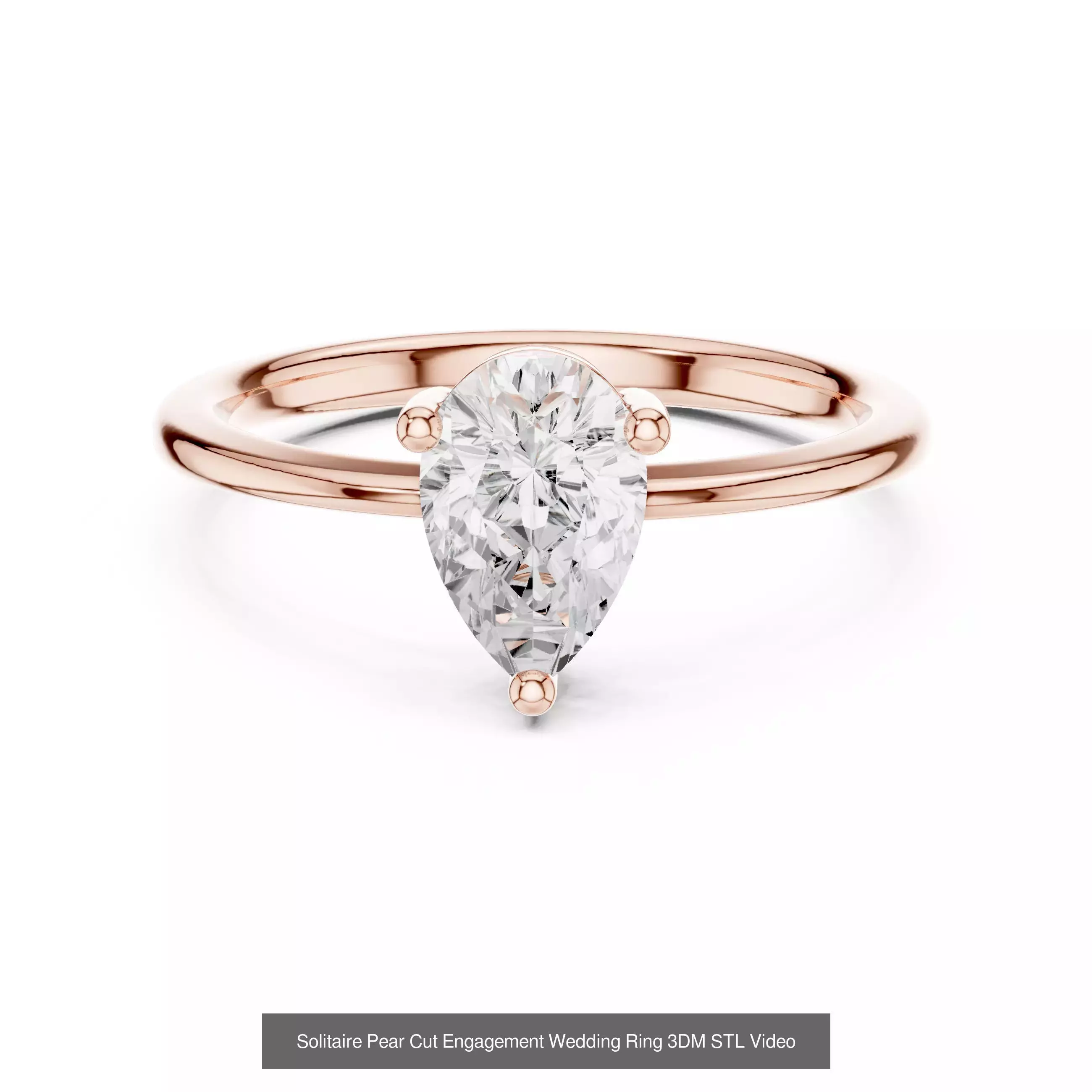 237 Solitaire Diamond Ring 3DM STL OBJ FBX 3 Color Render Video 3D Model Collection_89
