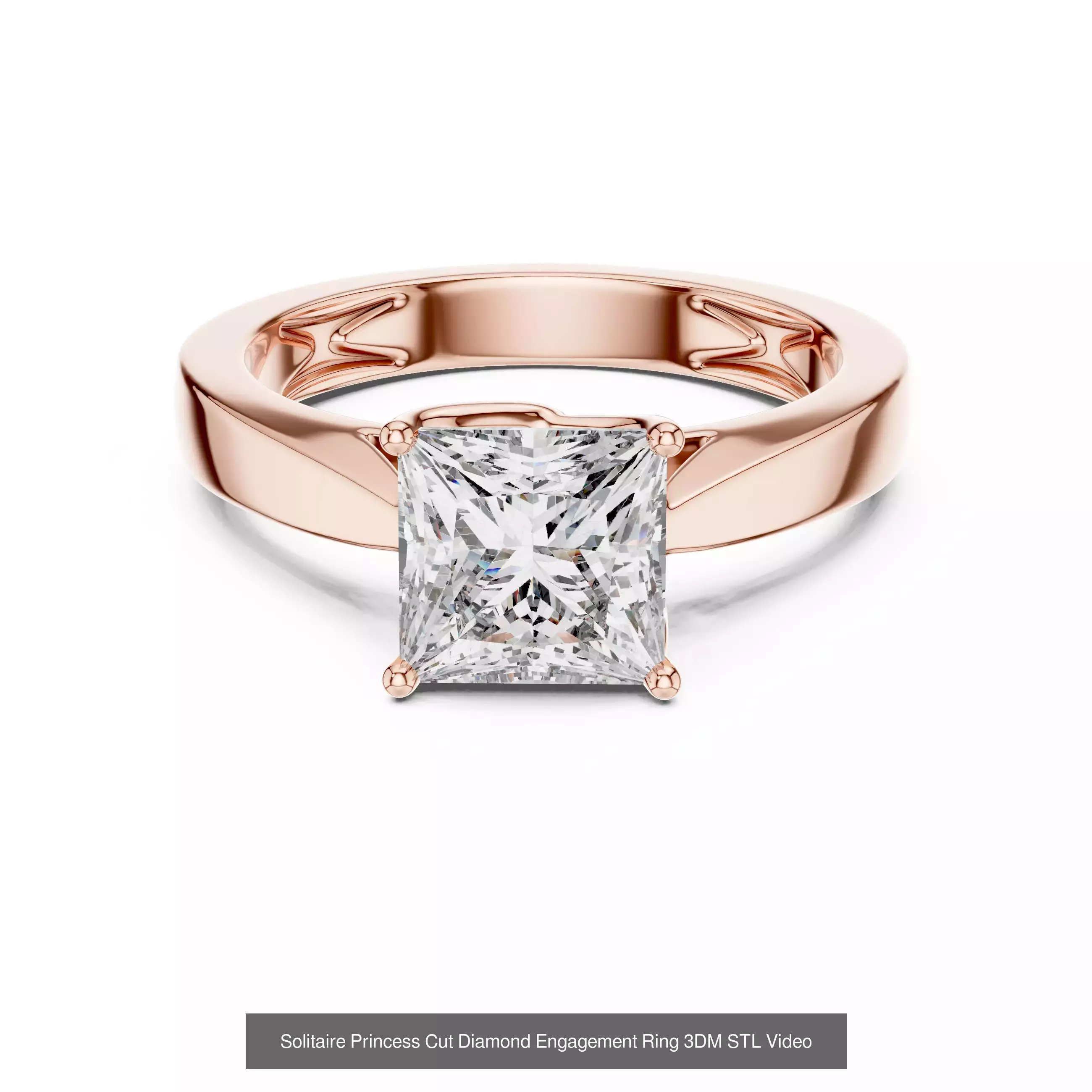 237 Solitaire Diamond Ring 3DM STL OBJ FBX 3 Color Render Video 3D Model Collection_201