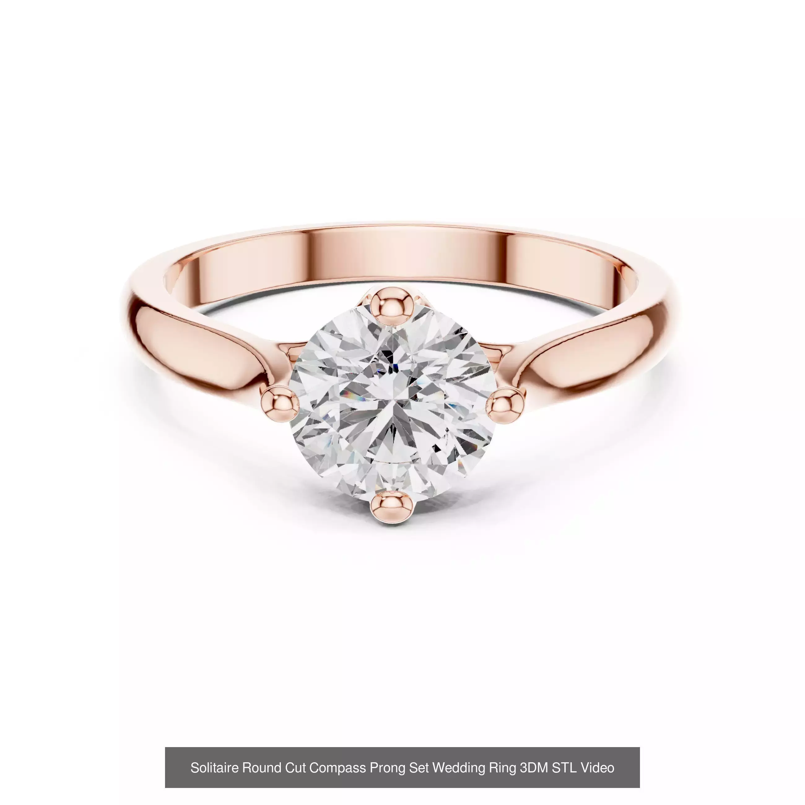 237 Solitaire Diamond Ring 3DM STL OBJ FBX 3 Color Render Video 3D Model Collection_75