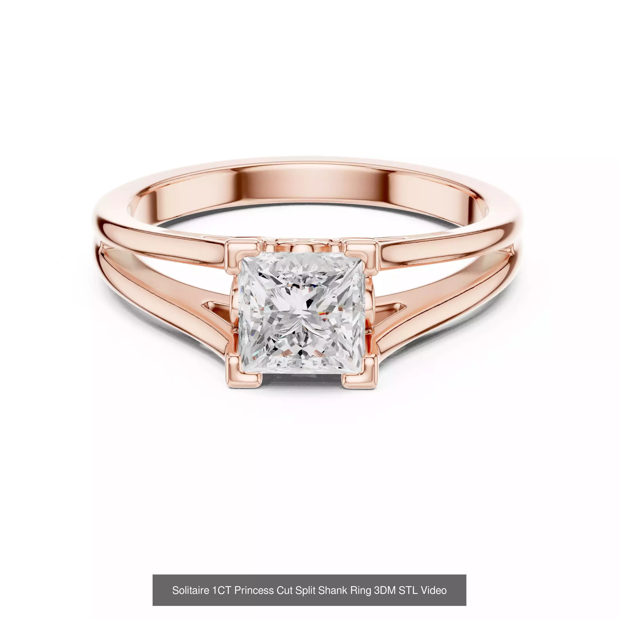 237 Solitaire Diamond Ring 3DM STL OBJ FBX 3 Color Render Video 3D Model Collection_147