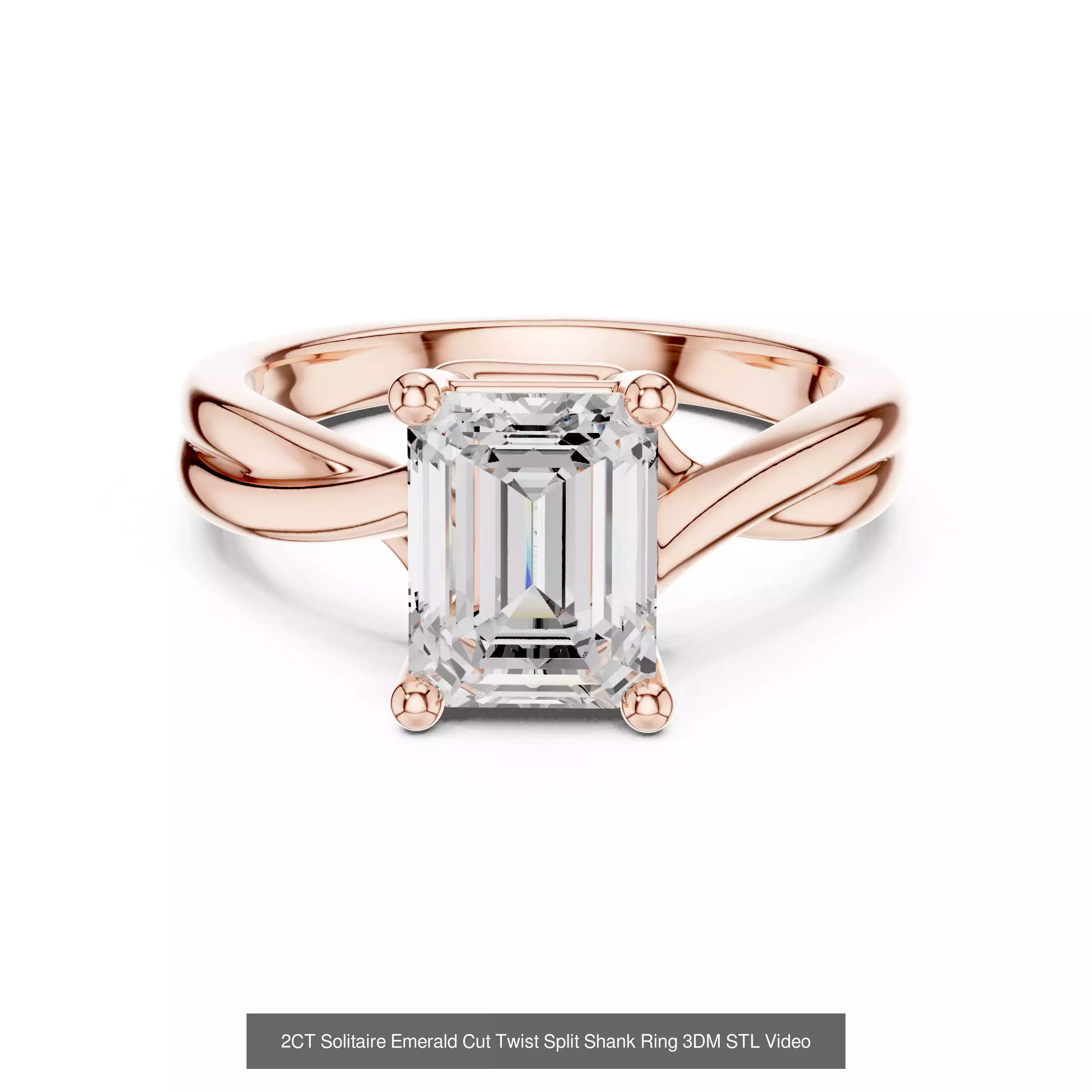 237 Solitaire Diamond Ring 3DM STL OBJ FBX 3 Color Render Video 3D Model Collection_159