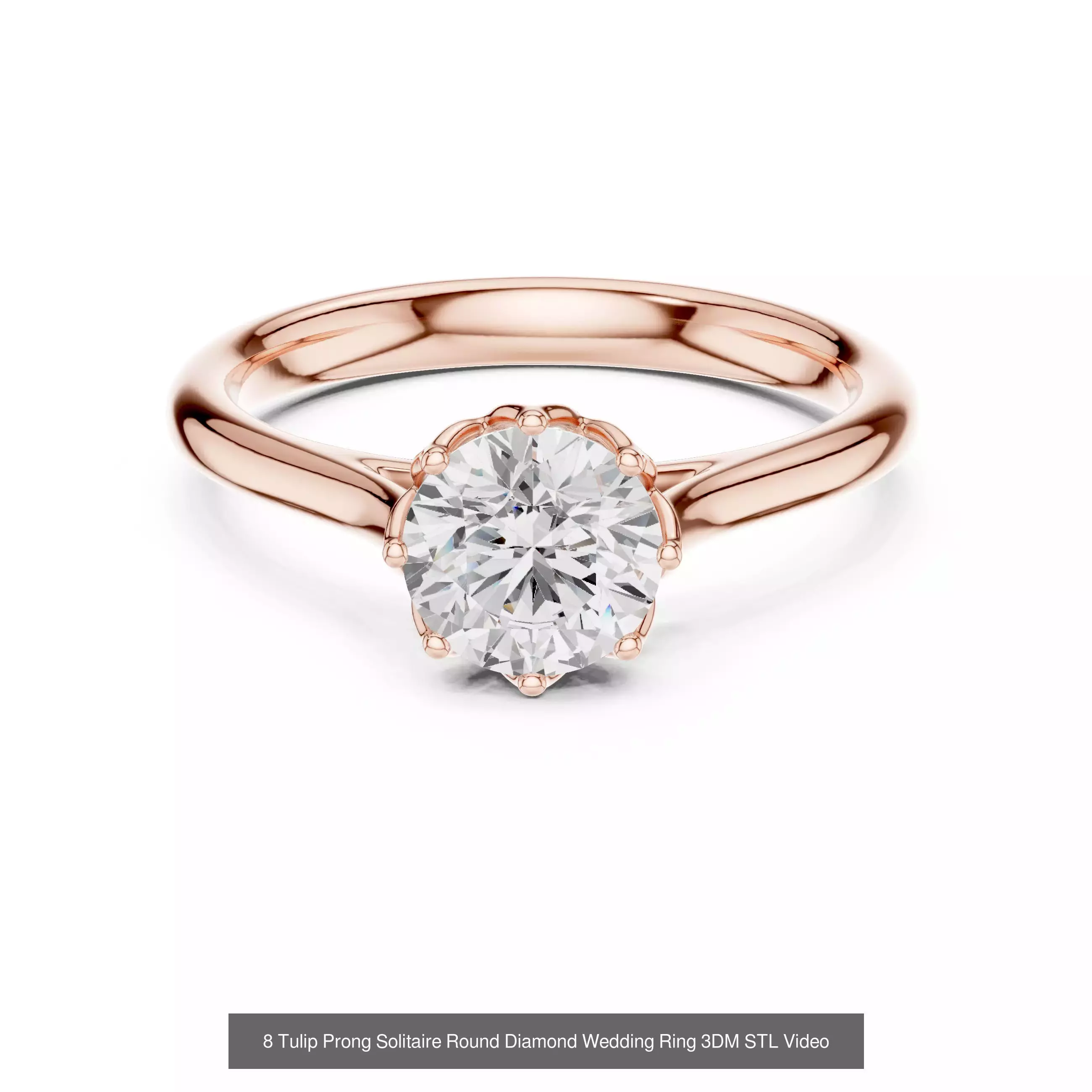 237 Solitaire Diamond Ring 3DM STL OBJ FBX 3 Color Render Video 3D Model Collection_144