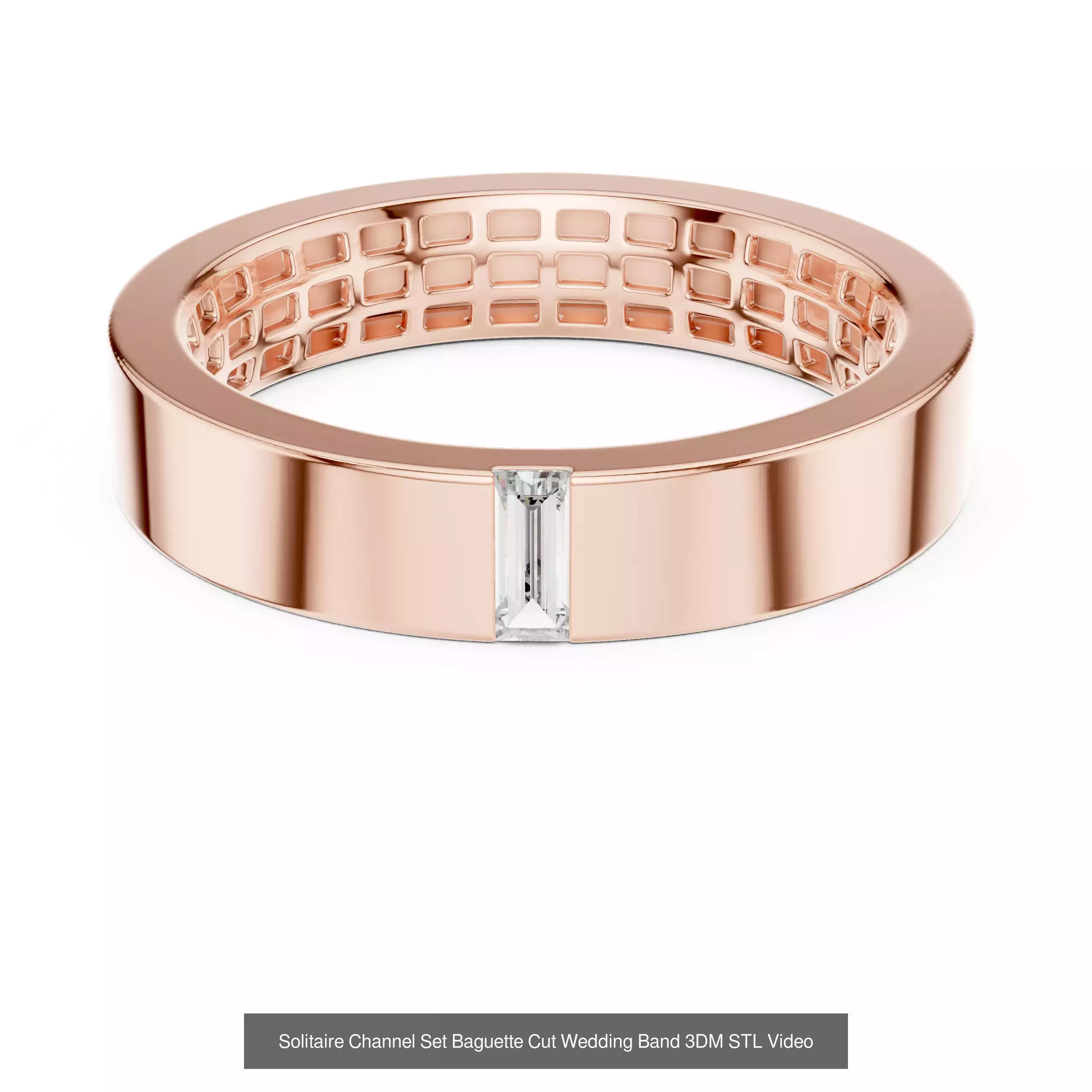 237 Solitaire Diamond Ring 3DM STL OBJ FBX 3 Color Render Video 3D Model Collection_79