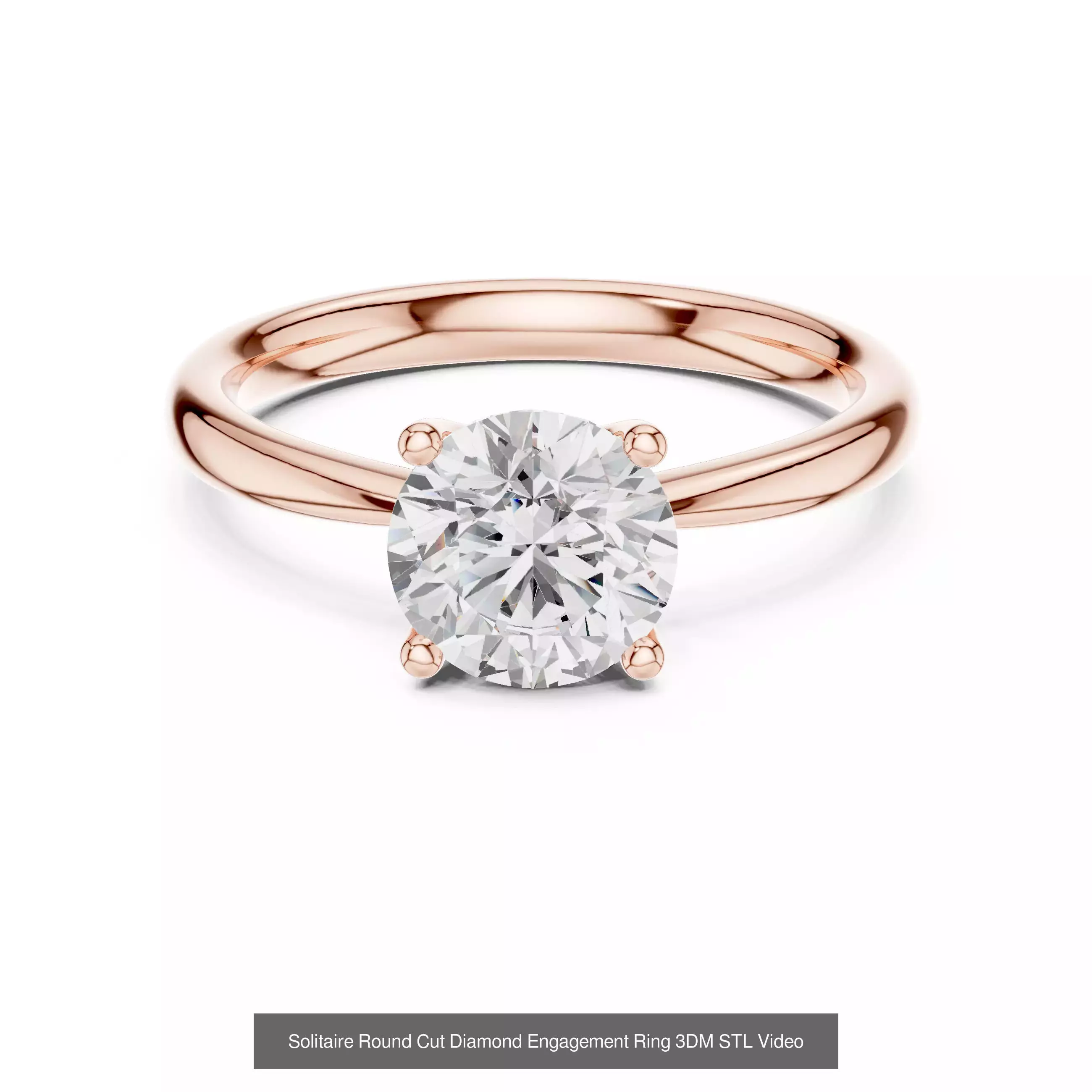 237 Solitaire Diamond Ring 3DM STL OBJ FBX 3 Color Render Video 3D Model Collection_141