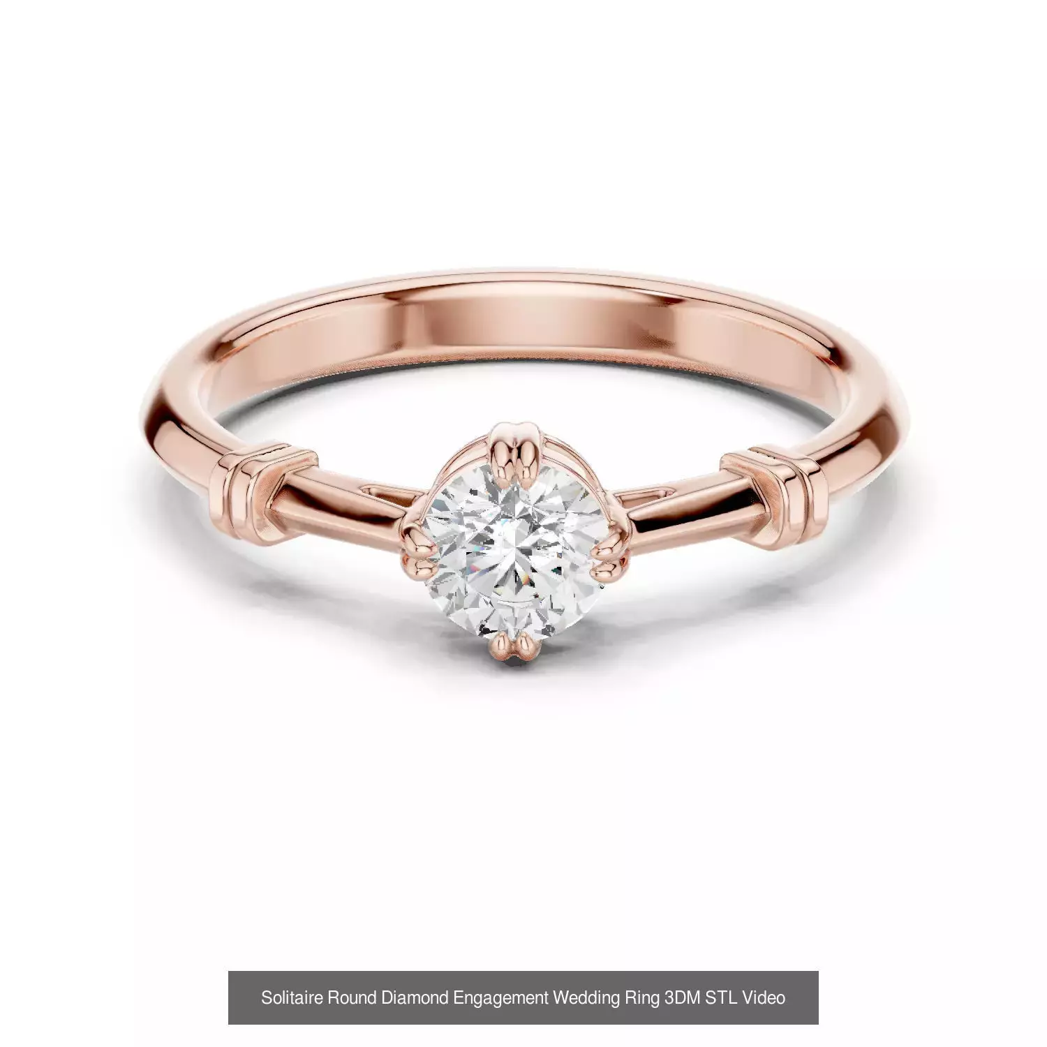 237 Solitaire Diamond Ring 3DM STL OBJ FBX 3 Color Render Video 3D Model Collection_37