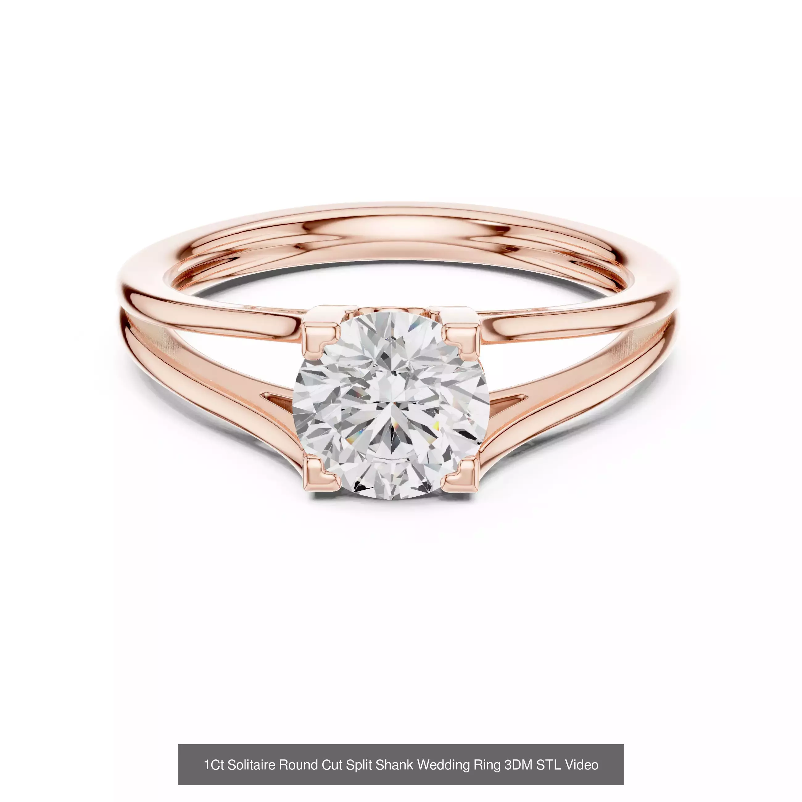 237 Solitaire Diamond Ring 3DM STL OBJ FBX 3 Color Render Video 3D Model Collection_105