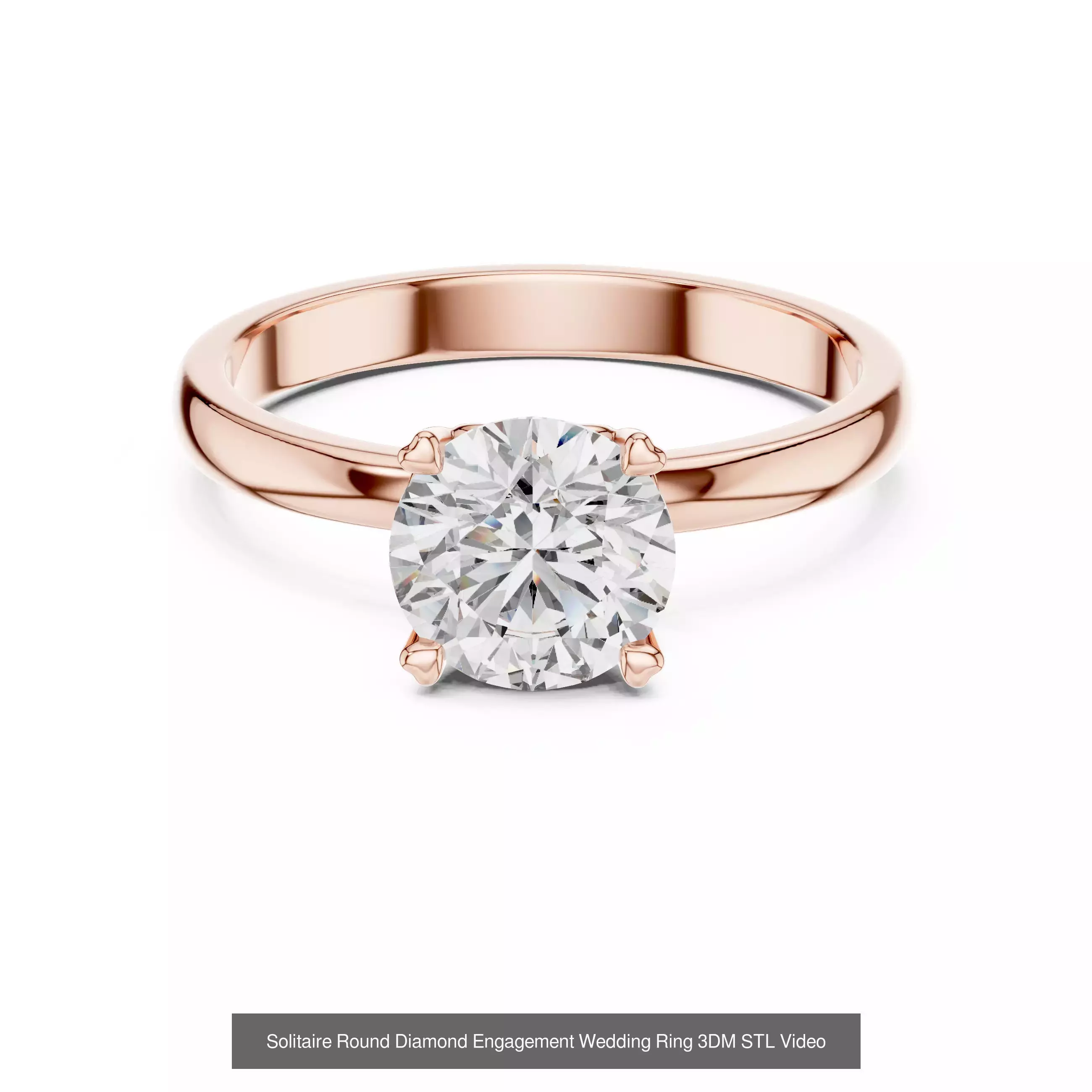 237 Solitaire Diamond Ring 3DM STL OBJ FBX 3 Color Render Video 3D Model Collection_175