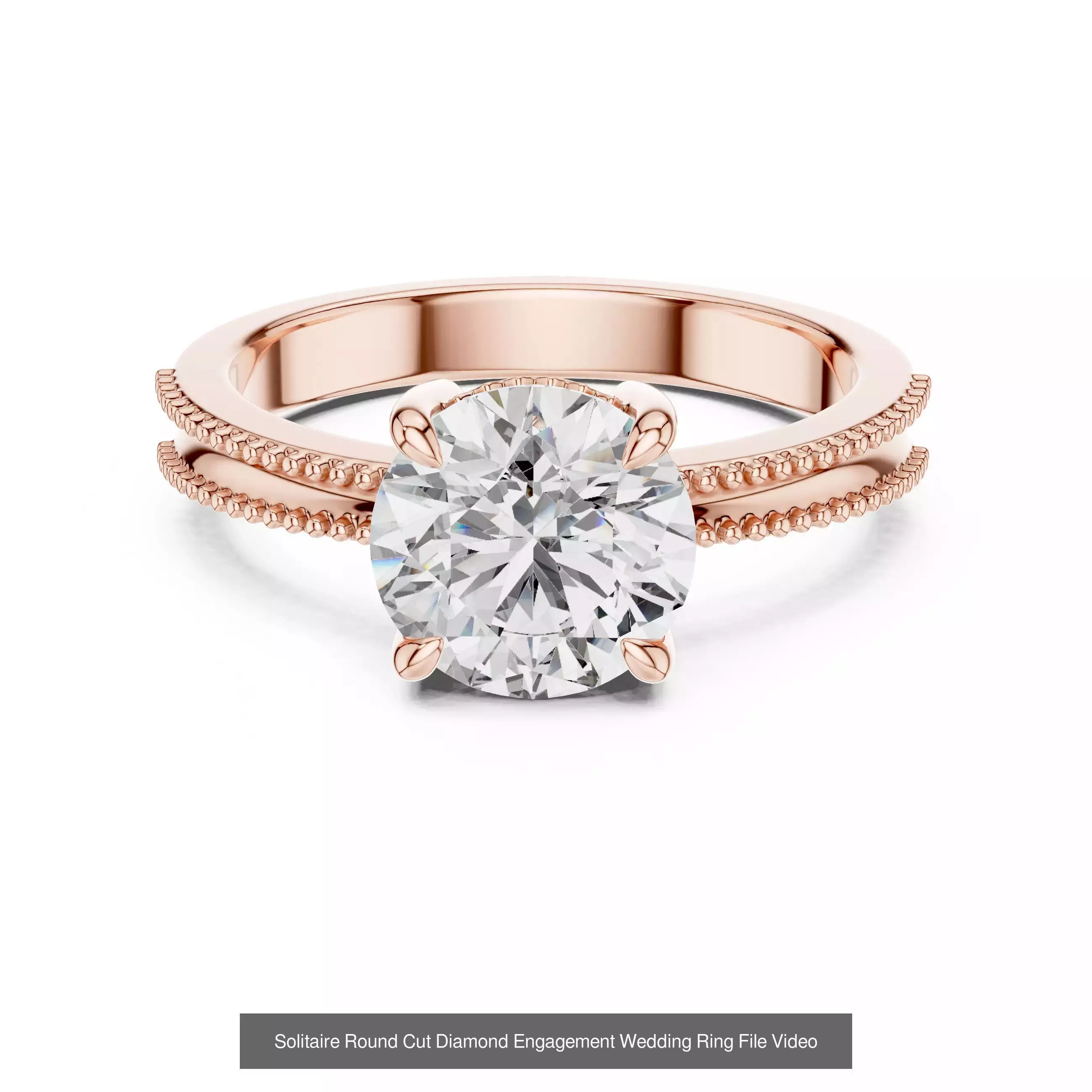 237 Solitaire Diamond Ring 3DM STL OBJ FBX 3 Color Render Video 3D Model Collection_187