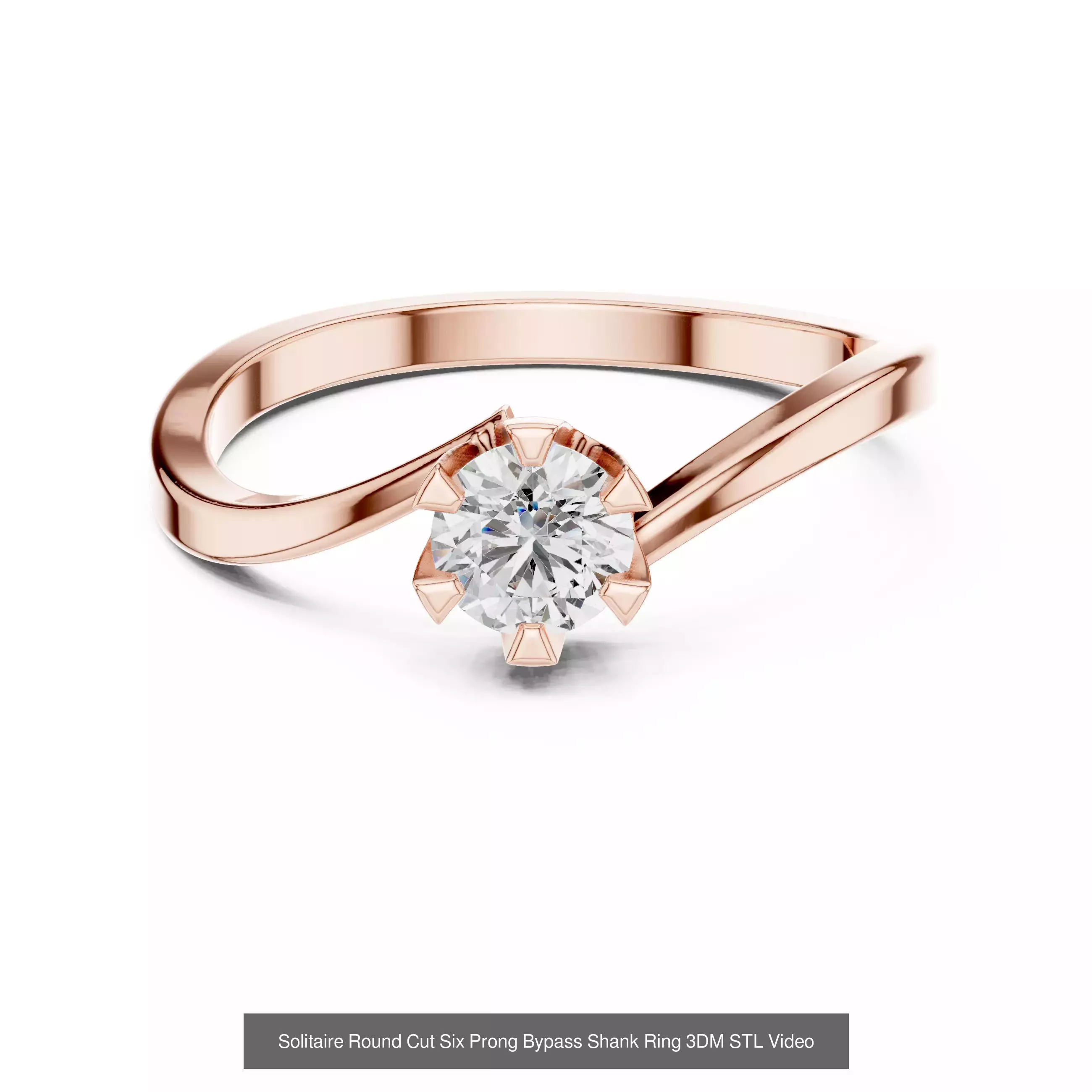 237 Solitaire Diamond Ring 3DM STL OBJ FBX 3 Color Render Video 3D Model Collection_82