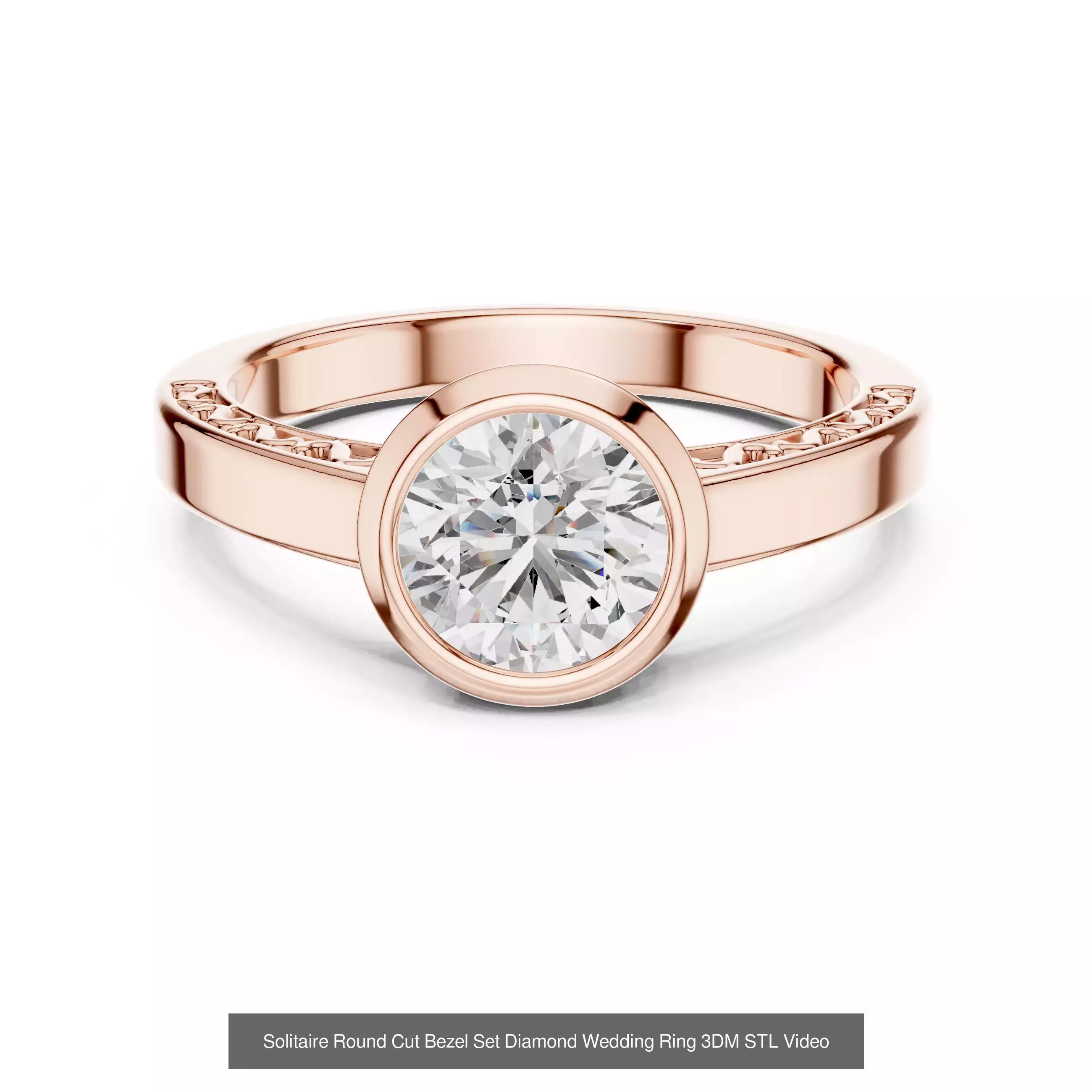 237 Solitaire Diamond Ring 3DM STL OBJ FBX 3 Color Render Video 3D Model Collection_194