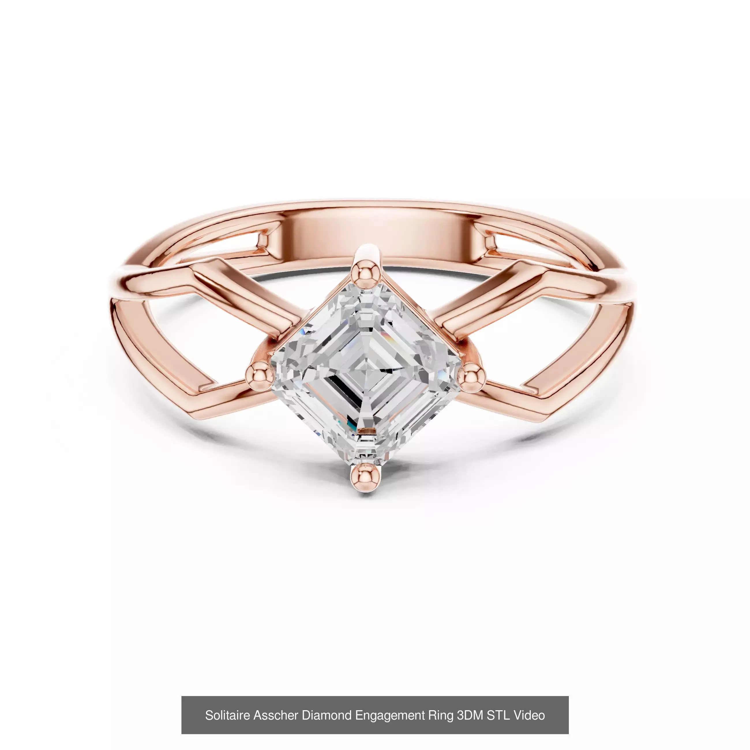 237 Solitaire Diamond Ring 3DM STL OBJ FBX 3 Color Render Video 3D Model Collection_96