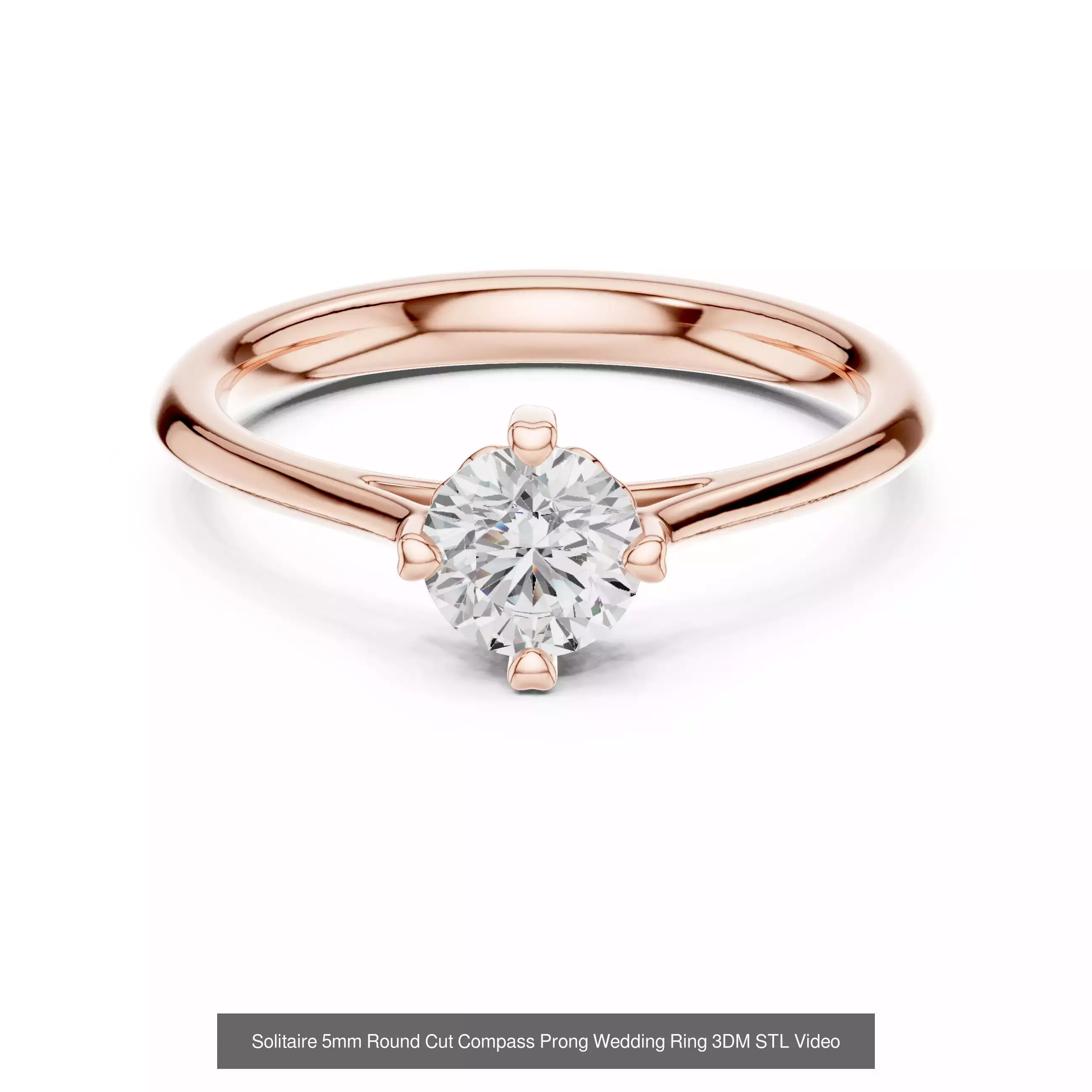 237 Solitaire Diamond Ring 3DM STL OBJ FBX 3 Color Render Video 3D Model Collection_110