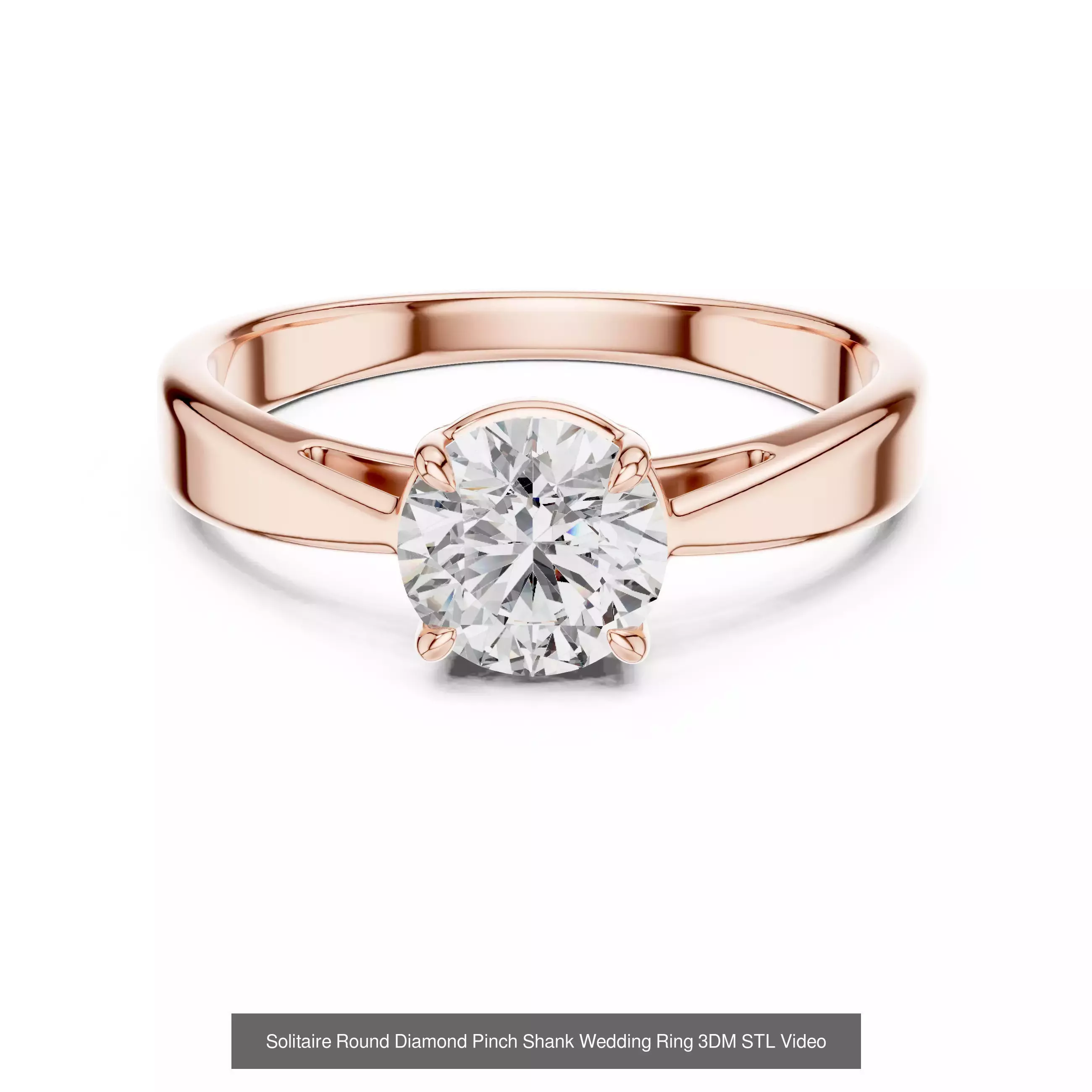 237 Solitaire Diamond Ring 3DM STL OBJ FBX 3 Color Render Video 3D Model Collection_168