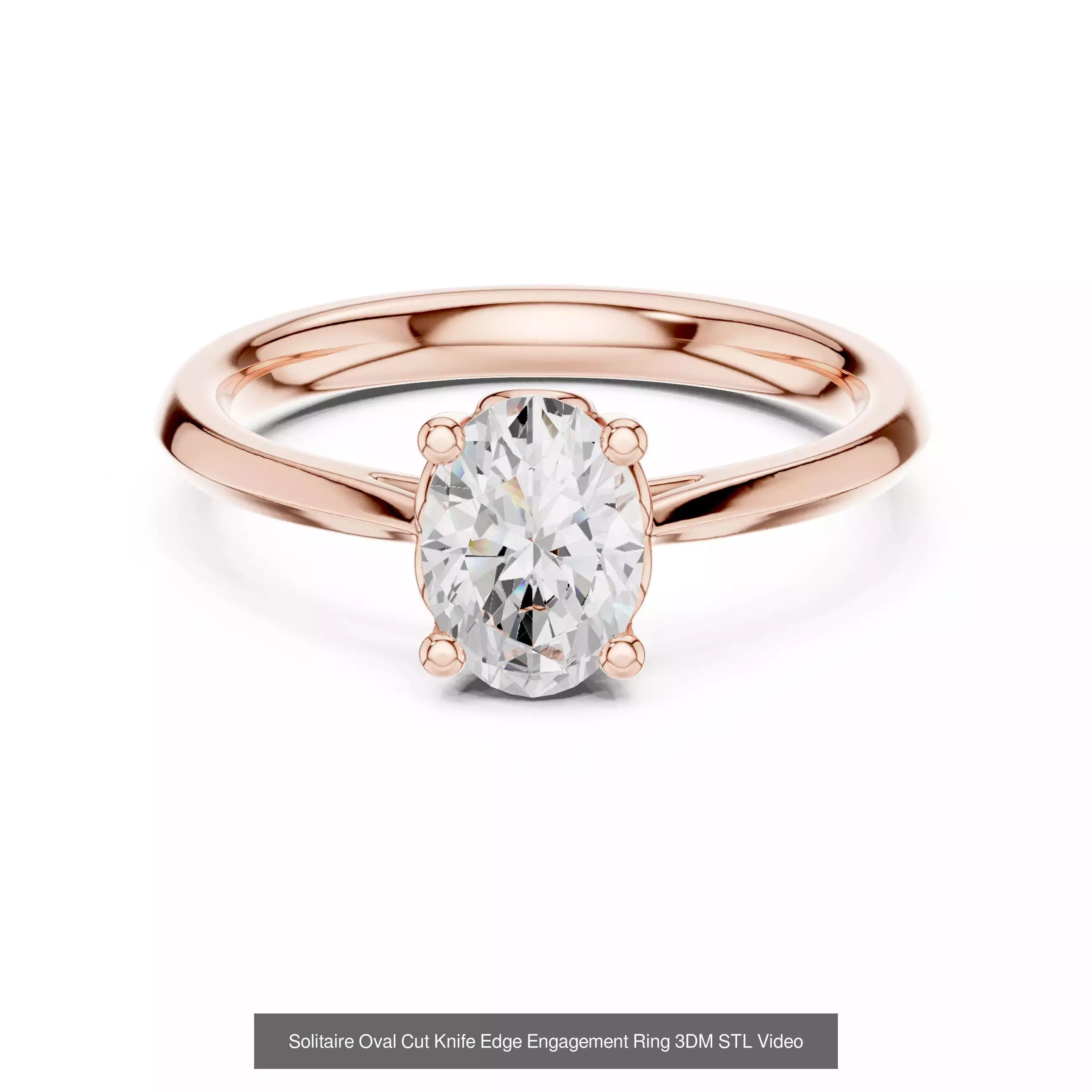 237 Solitaire Diamond Ring 3DM STL OBJ FBX 3 Color Render Video 3D Model Collection_135