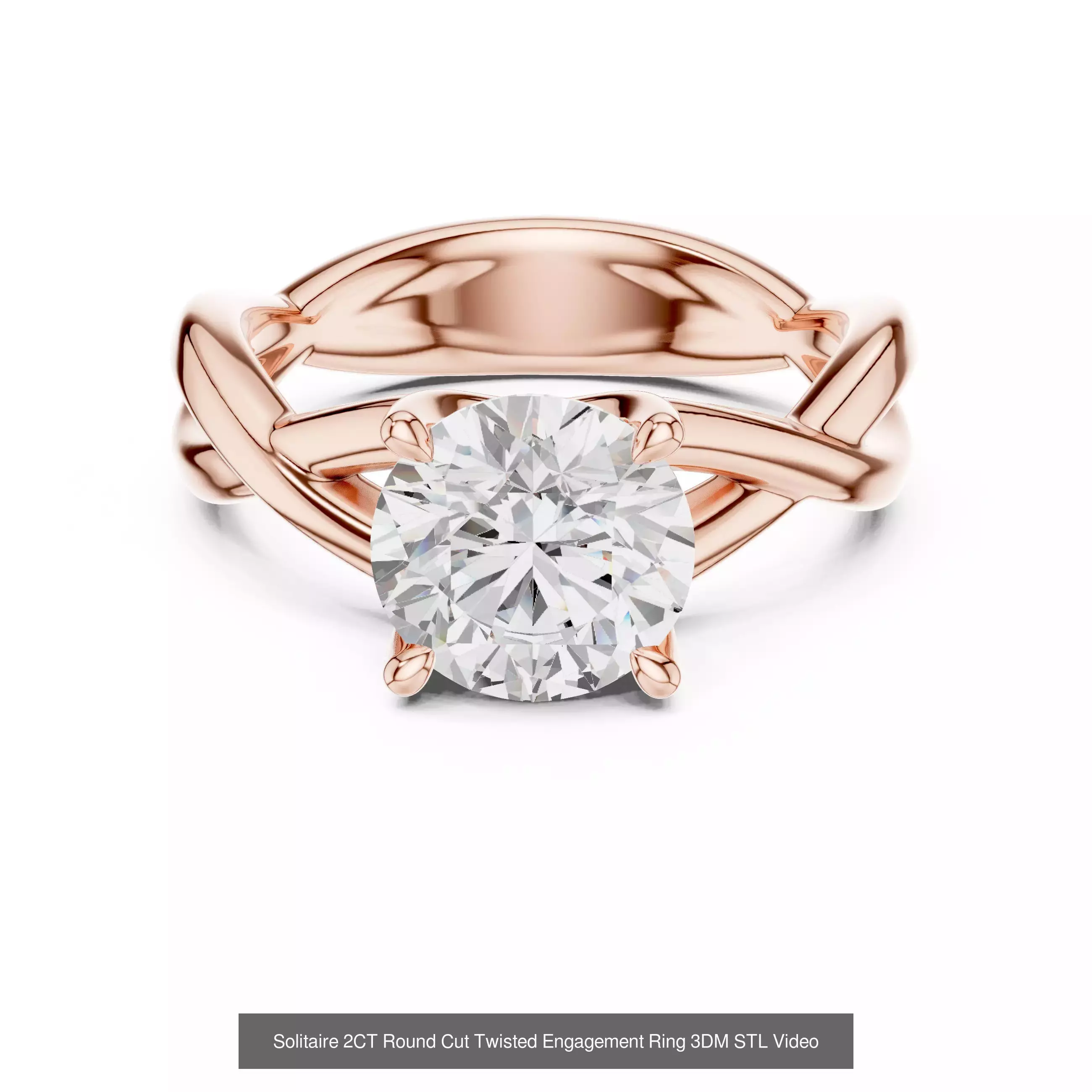 237 Solitaire Diamond Ring 3DM STL OBJ FBX 3 Color Render Video 3D Model Collection_146