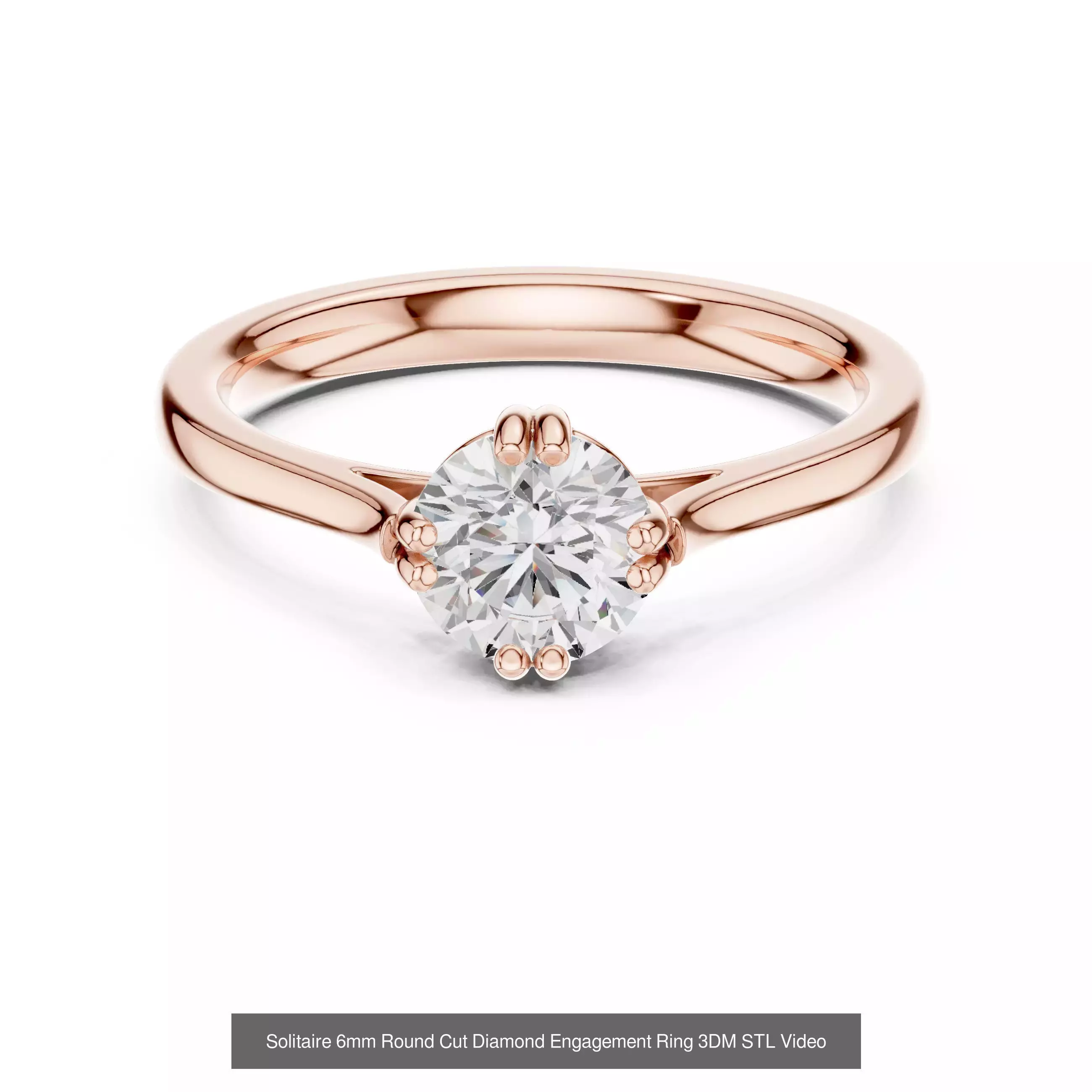 237 Solitaire Diamond Ring 3DM STL OBJ FBX 3 Color Render Video 3D Model Collection_103
