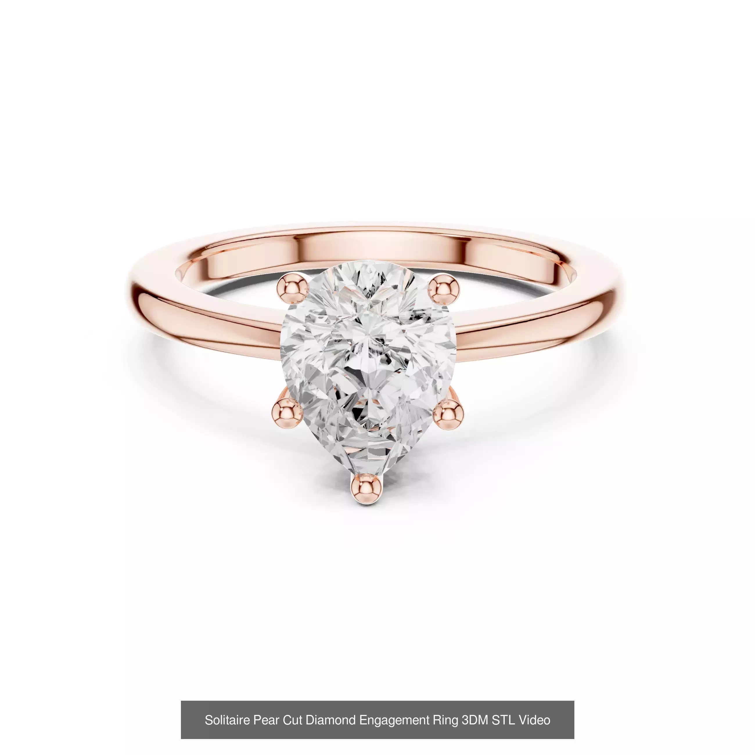 237 Solitaire Diamond Ring 3DM STL OBJ FBX 3 Color Render Video 3D Model Collection_154