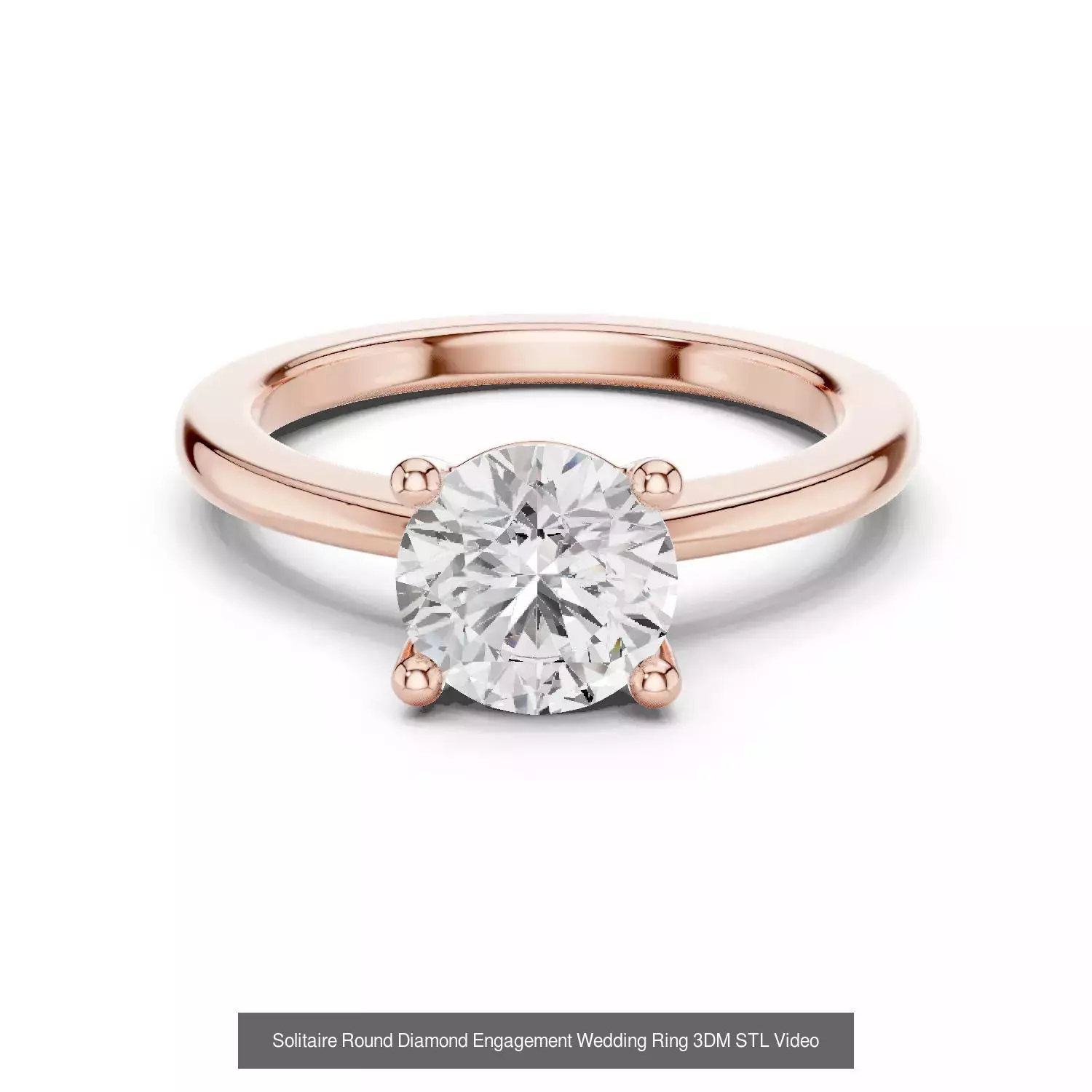 237 Solitaire Diamond Ring 3DM STL OBJ FBX 3 Color Render Video 3D Model Collection_39