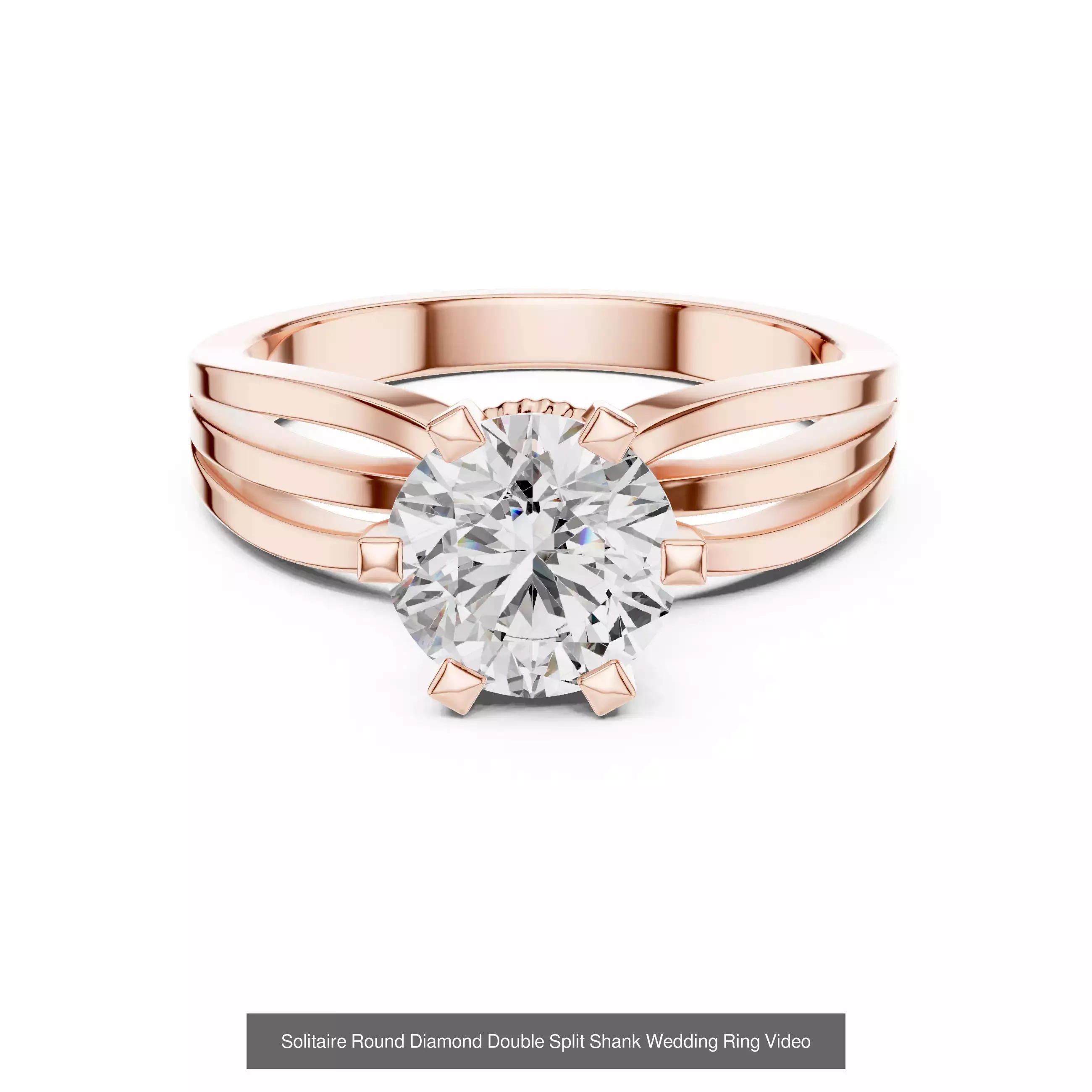 237 Solitaire Diamond Ring 3DM STL OBJ FBX 3 Color Render Video 3D Model Collection_190