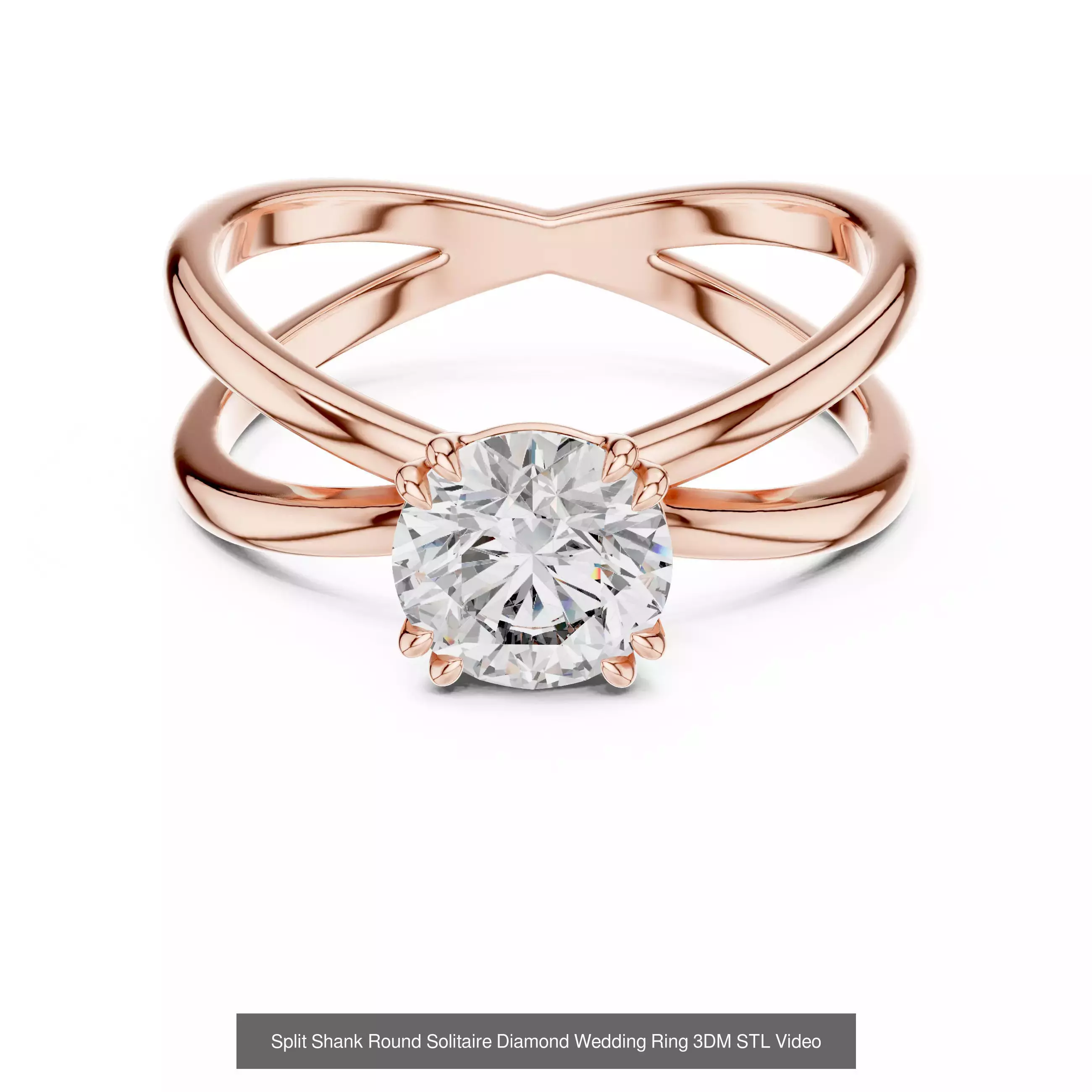 237 Solitaire Diamond Ring 3DM STL OBJ FBX 3 Color Render Video 3D Model Collection_184