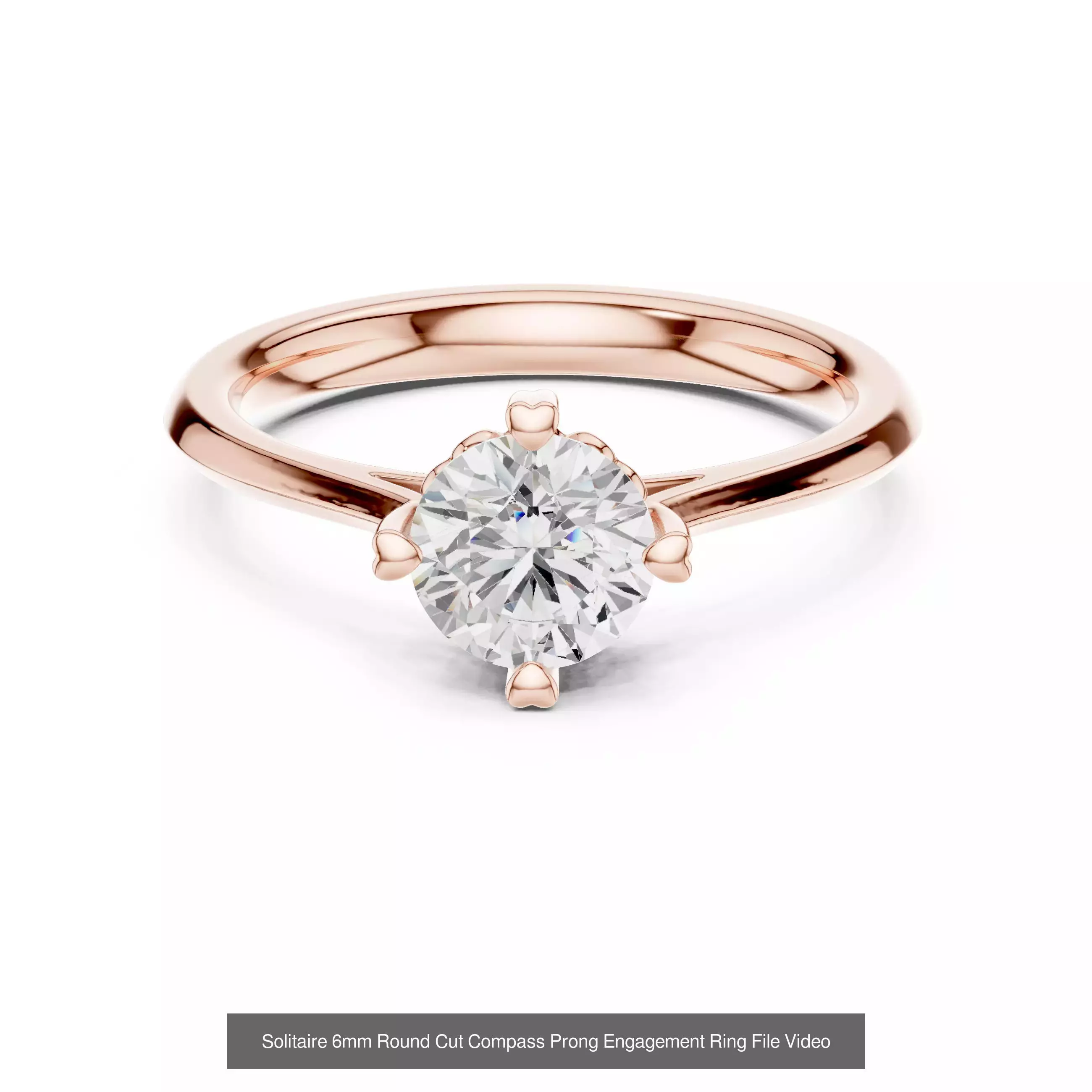 237 Solitaire Diamond Ring 3DM STL OBJ FBX 3 Color Render Video 3D Model Collection_109