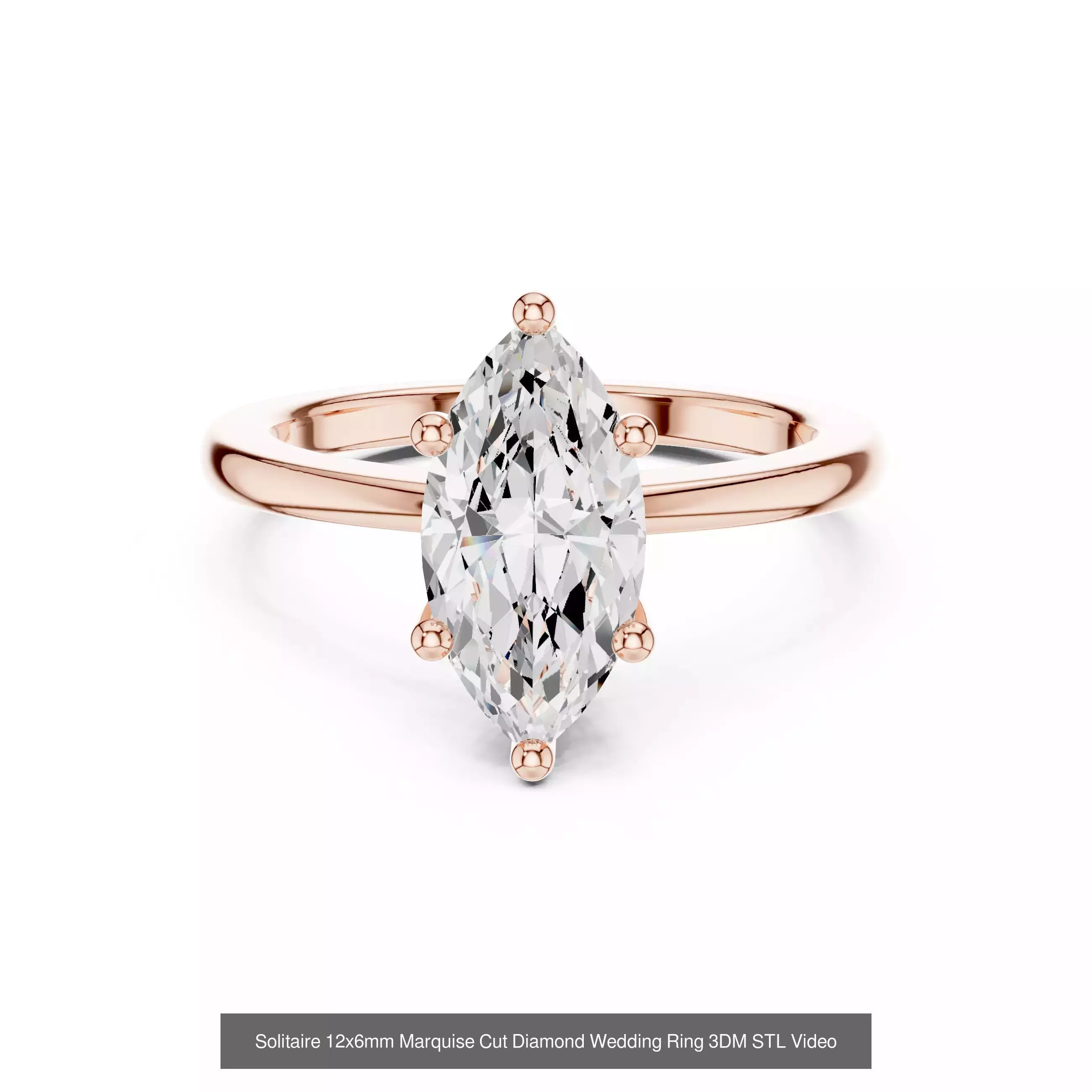 237 Solitaire Diamond Ring 3DM STL OBJ FBX 3 Color Render Video 3D Model Collection_152