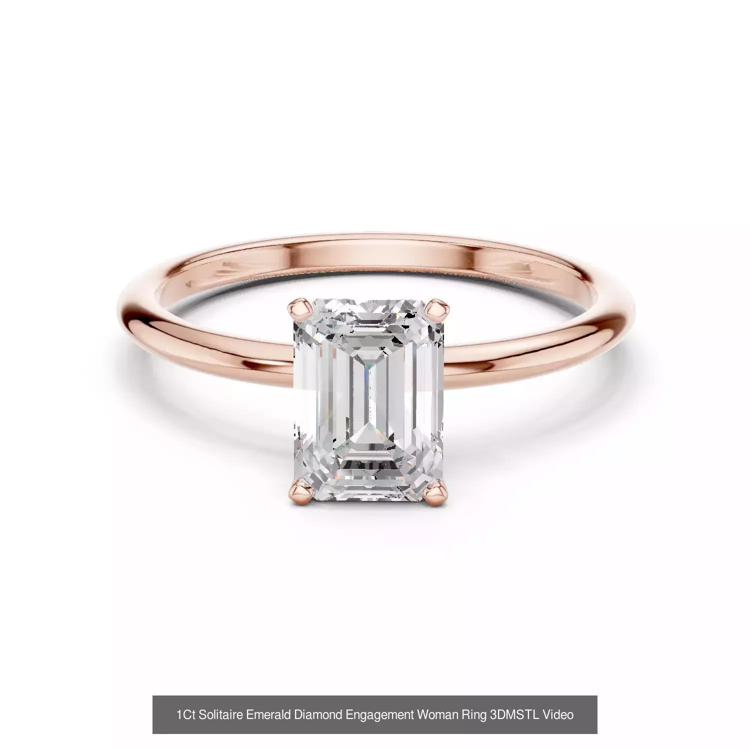 237 Solitaire Diamond Ring 3DM STL OBJ FBX 3 Color Render Video 3D Model Collection_47