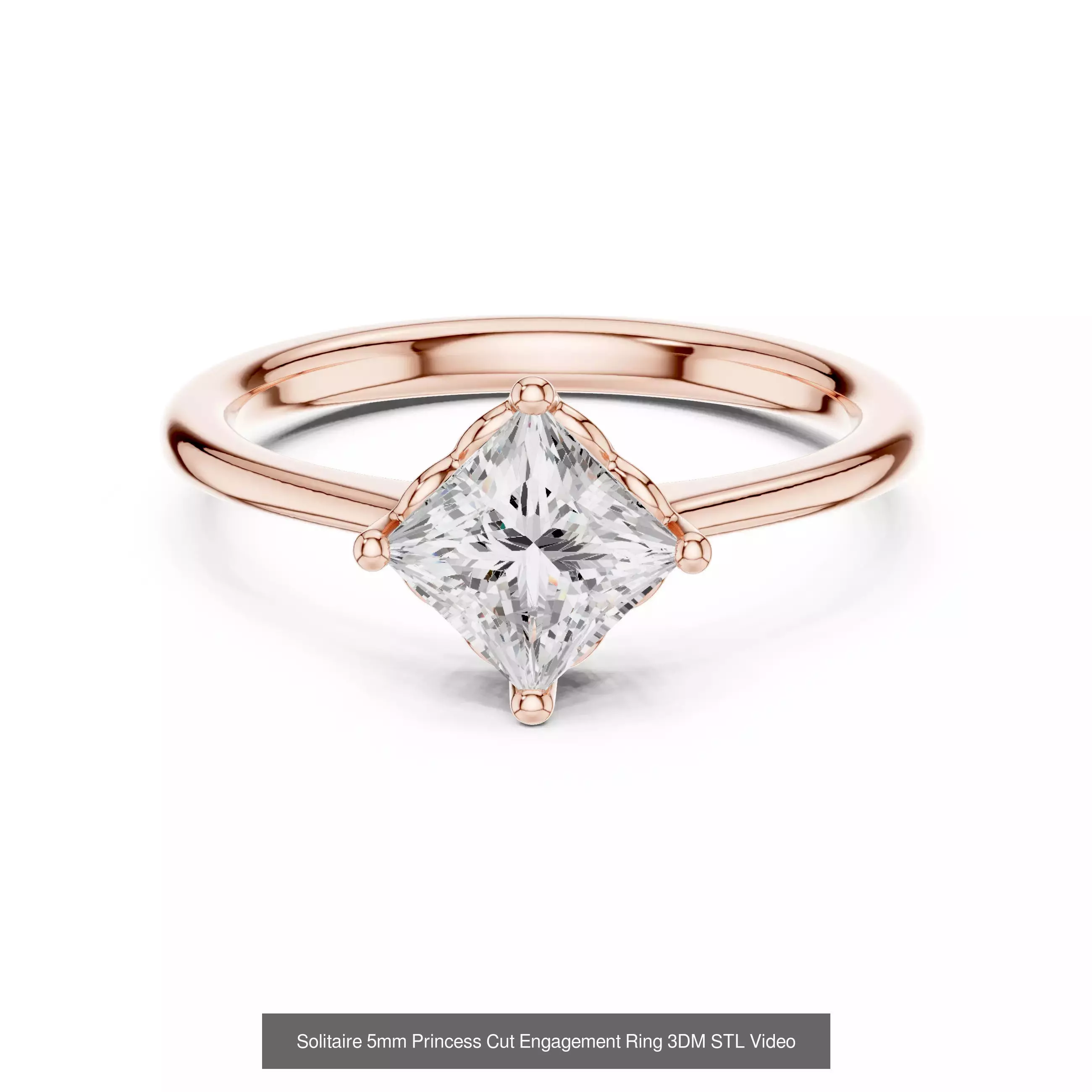 237 Solitaire Diamond Ring 3DM STL OBJ FBX 3 Color Render Video 3D Model Collection_132