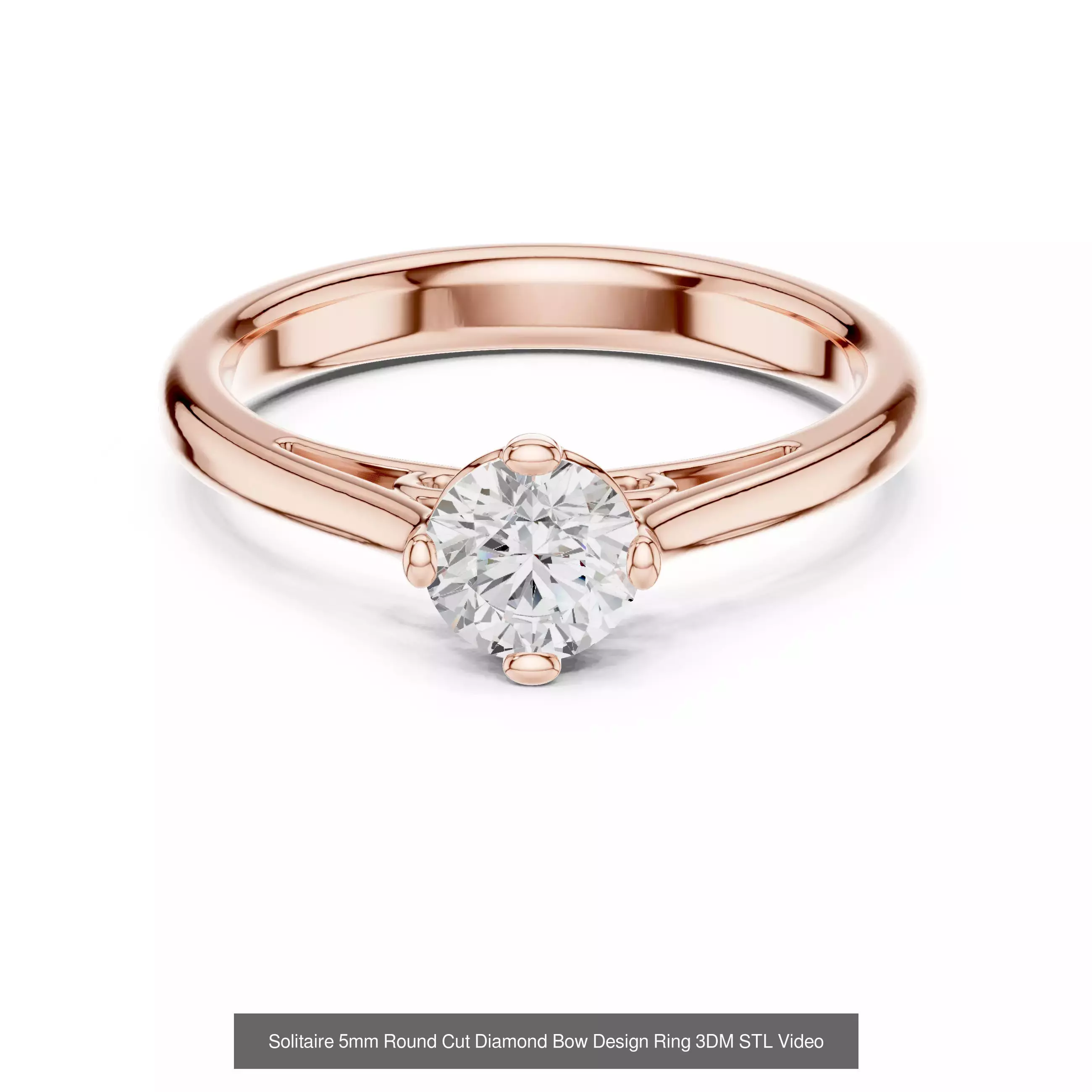 237 Solitaire Diamond Ring 3DM STL OBJ FBX 3 Color Render Video 3D Model Collection_119