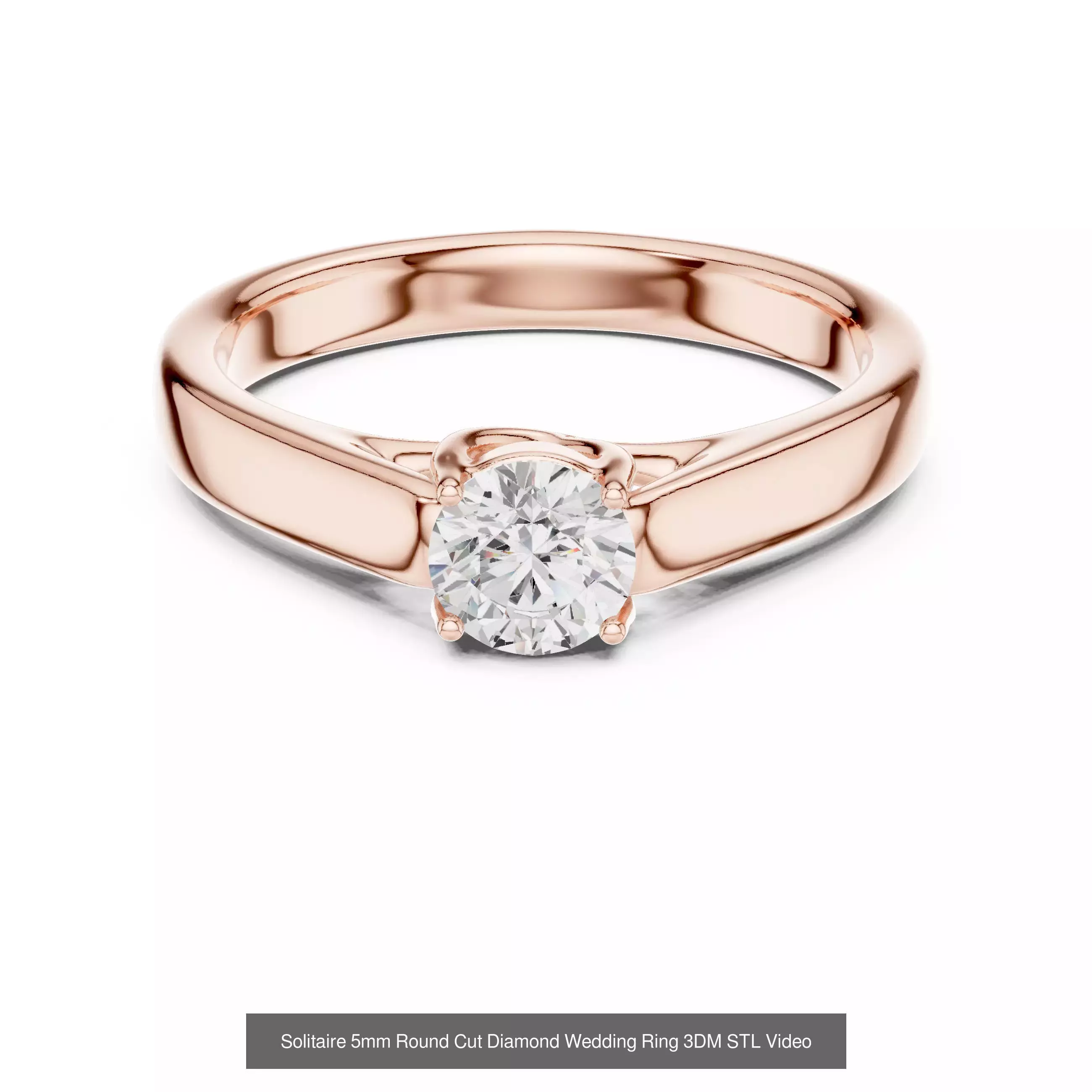 237 Solitaire Diamond Ring 3DM STL OBJ FBX 3 Color Render Video 3D Model Collection_164