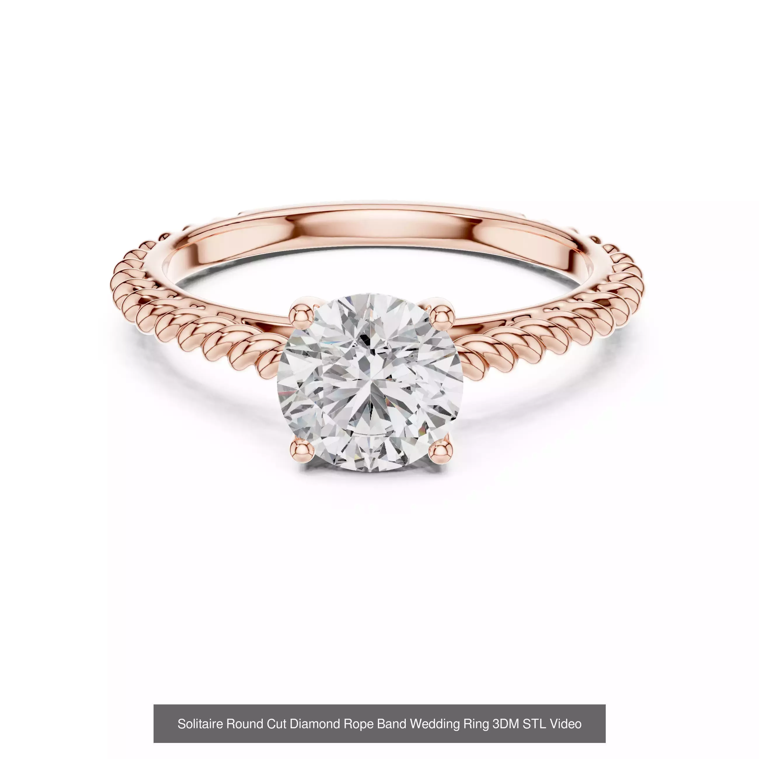 237 Solitaire Diamond Ring 3DM STL OBJ FBX 3 Color Render Video 3D Model Collection_176