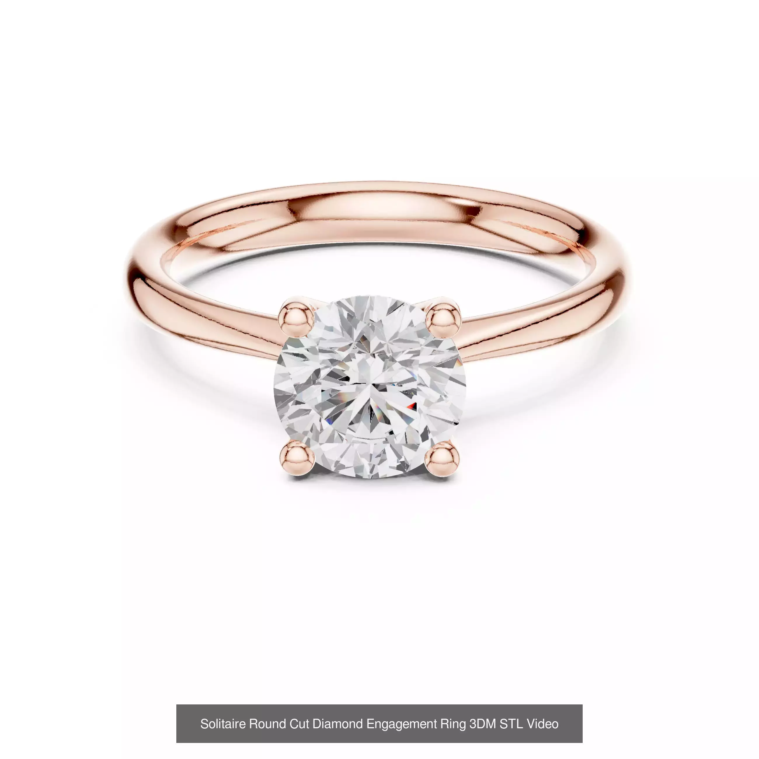 237 Solitaire Diamond Ring 3DM STL OBJ FBX 3 Color Render Video 3D Model Collection_137