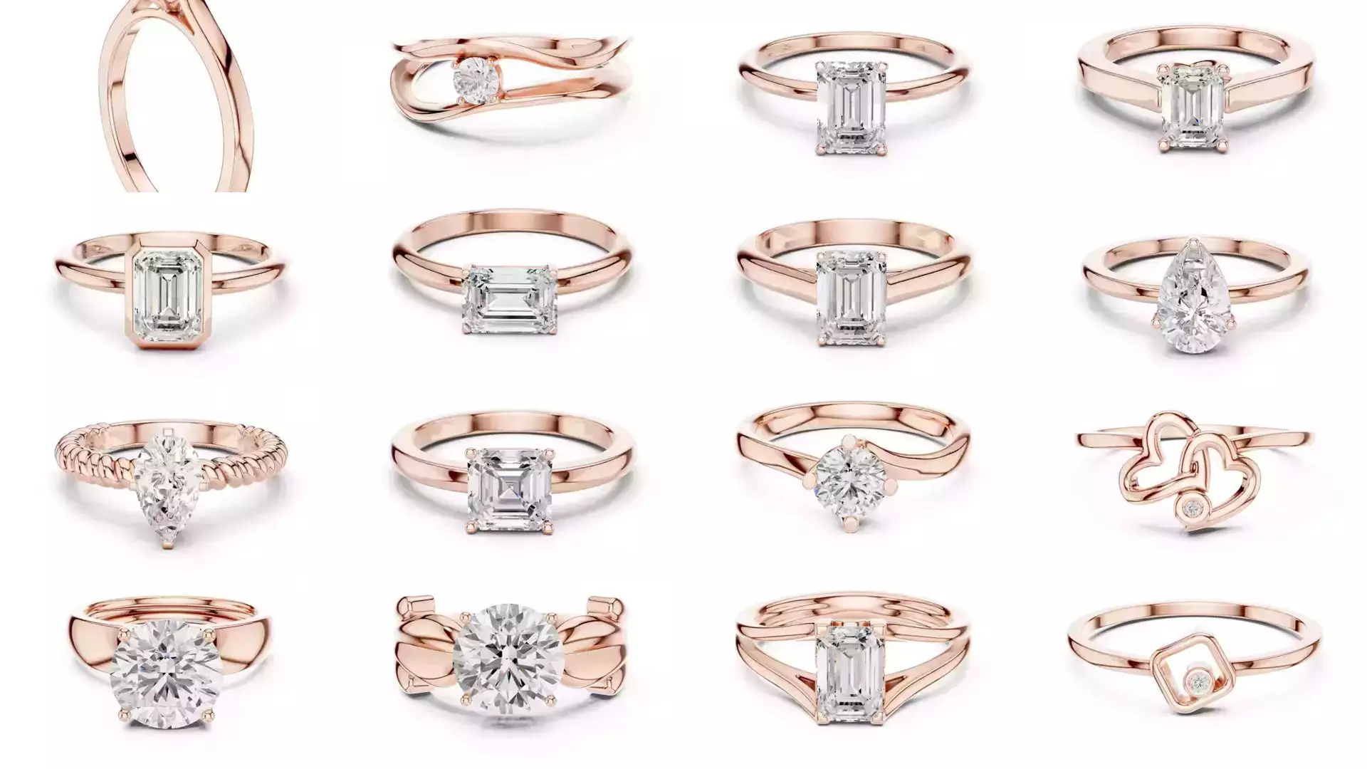 237 Solitaire Diamond Ring 3DM STL OBJ FBX 3 Color Render Video 3D Model Collection_14