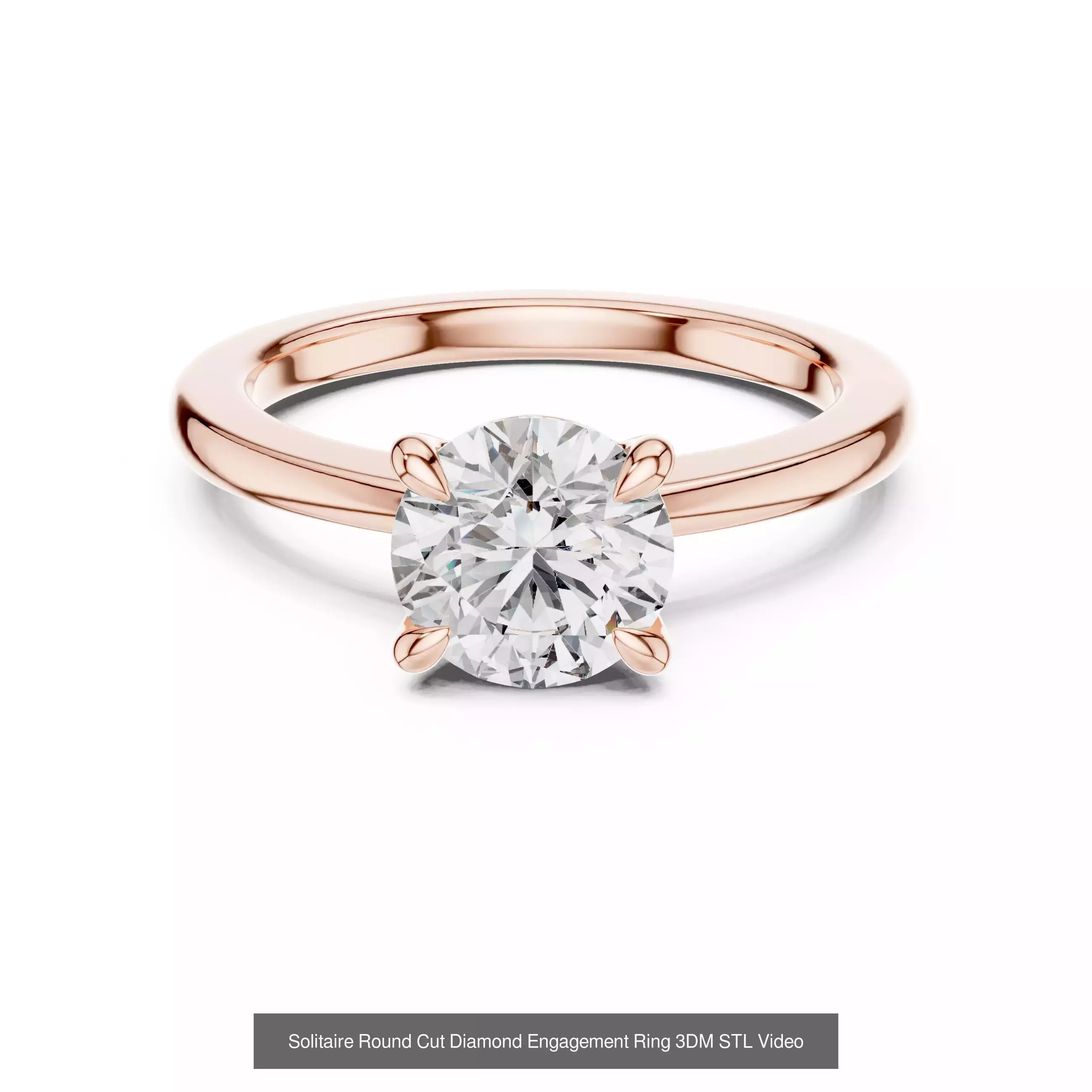 237 Solitaire Diamond Ring 3DM STL OBJ FBX 3 Color Render Video 3D Model Collection_196