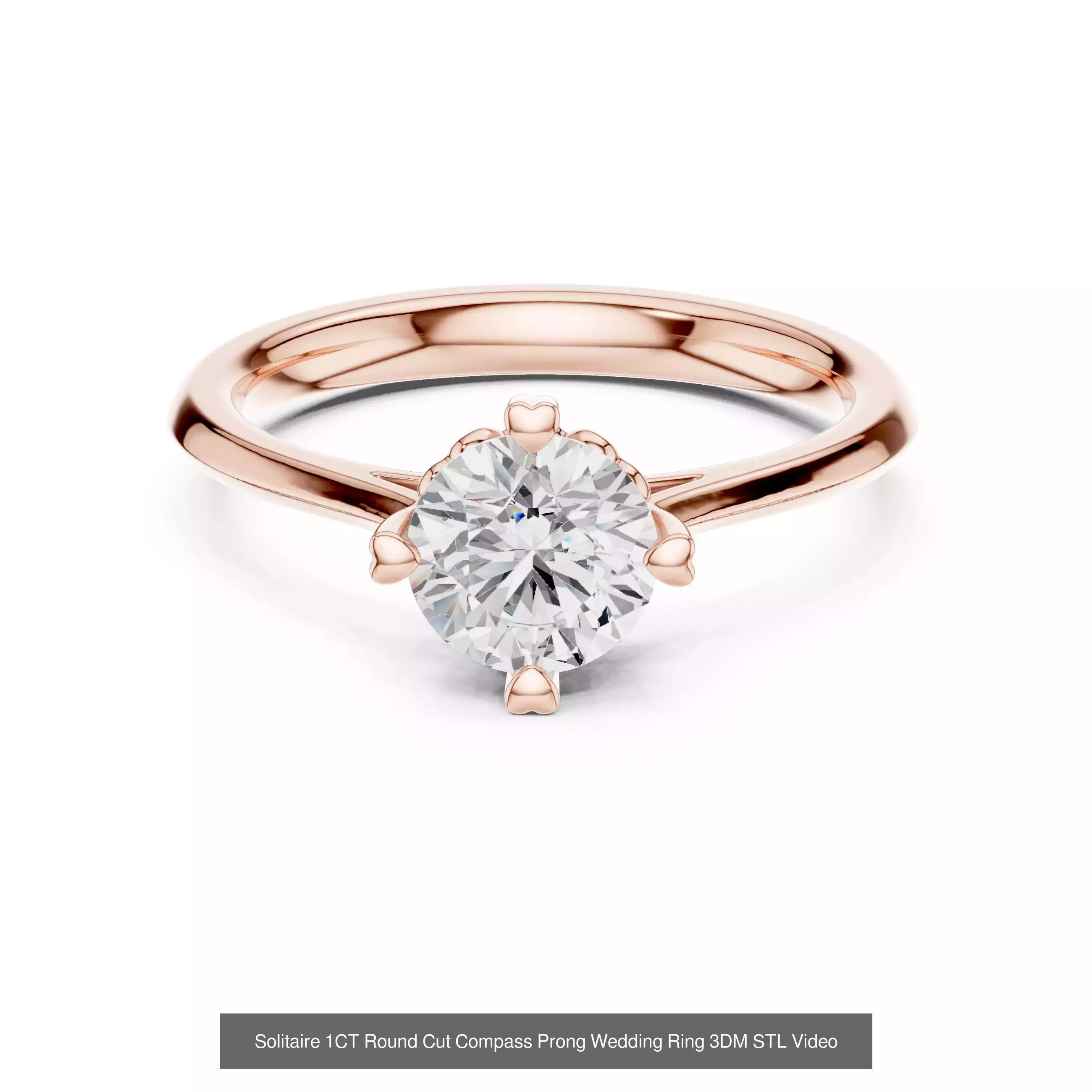 237 Solitaire Diamond Ring 3DM STL OBJ FBX 3 Color Render Video 3D Model Collection_108